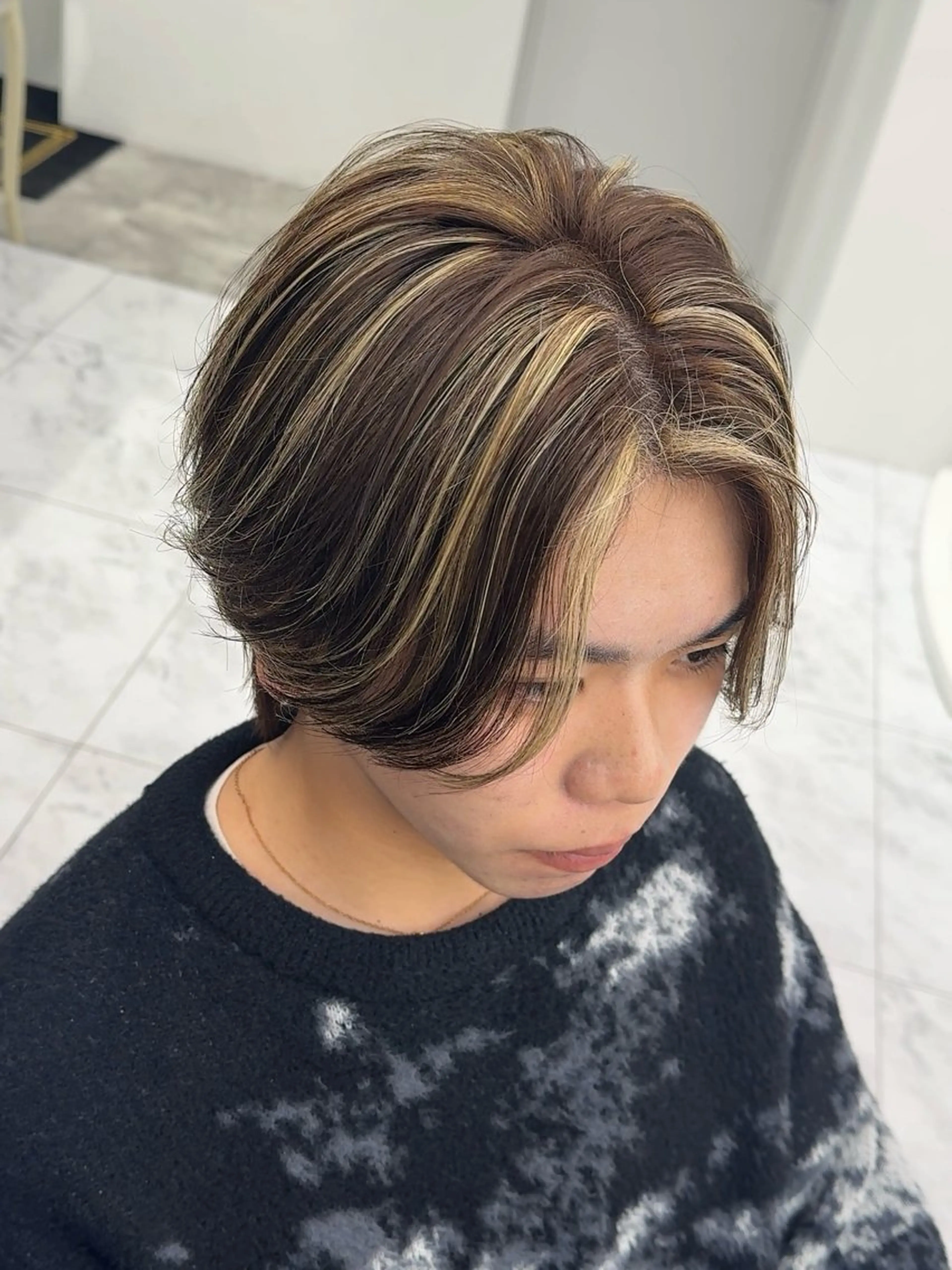 カラー メンズ カット ヘアカラー トリートメント メンズカット ‪‪/メッシュのヘアスタイル