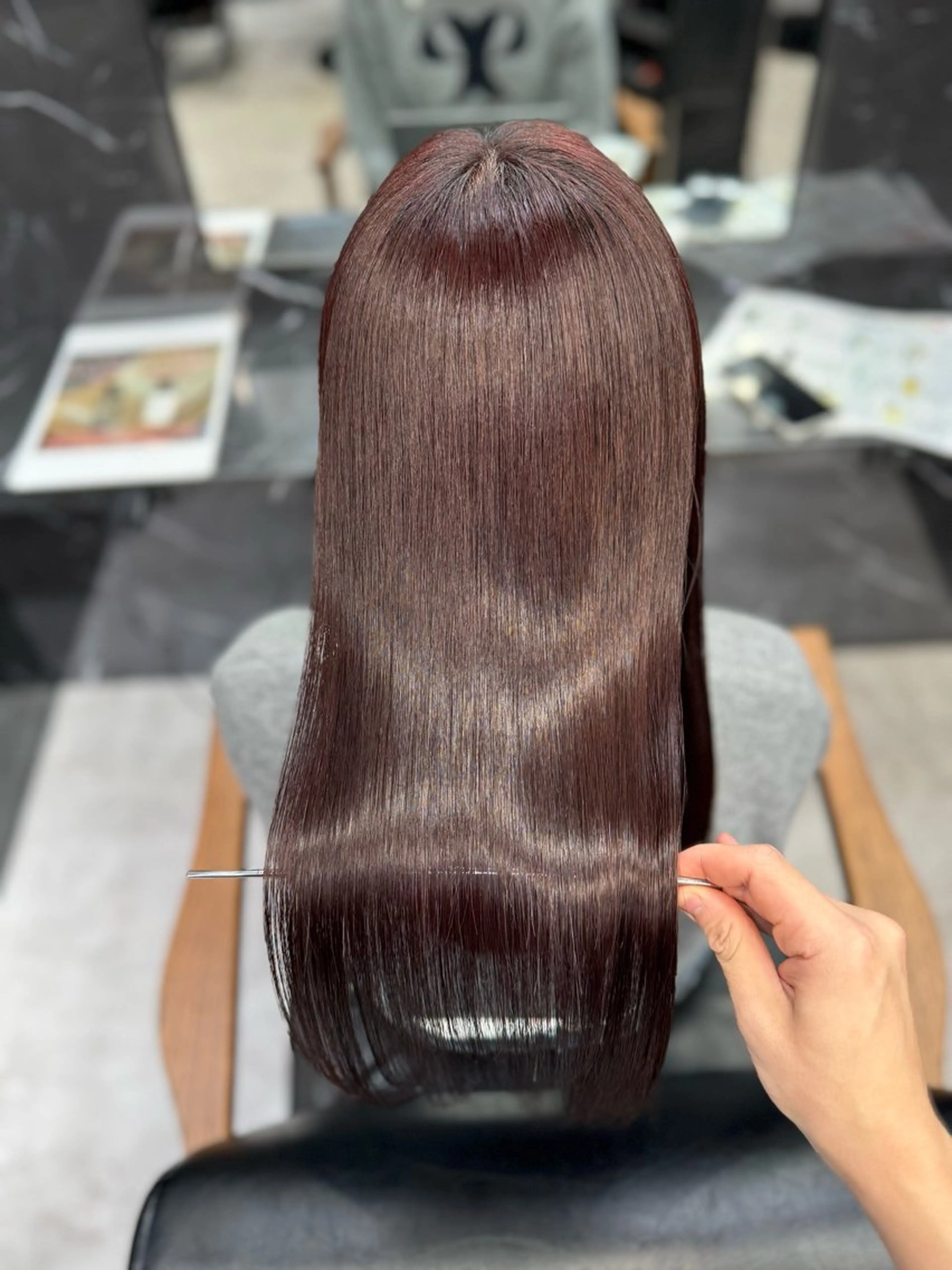 ロング ヘアカラー トリートメント JIN|乾かしただけ 美髪矯正本格髪質改善のヘアスタイル
