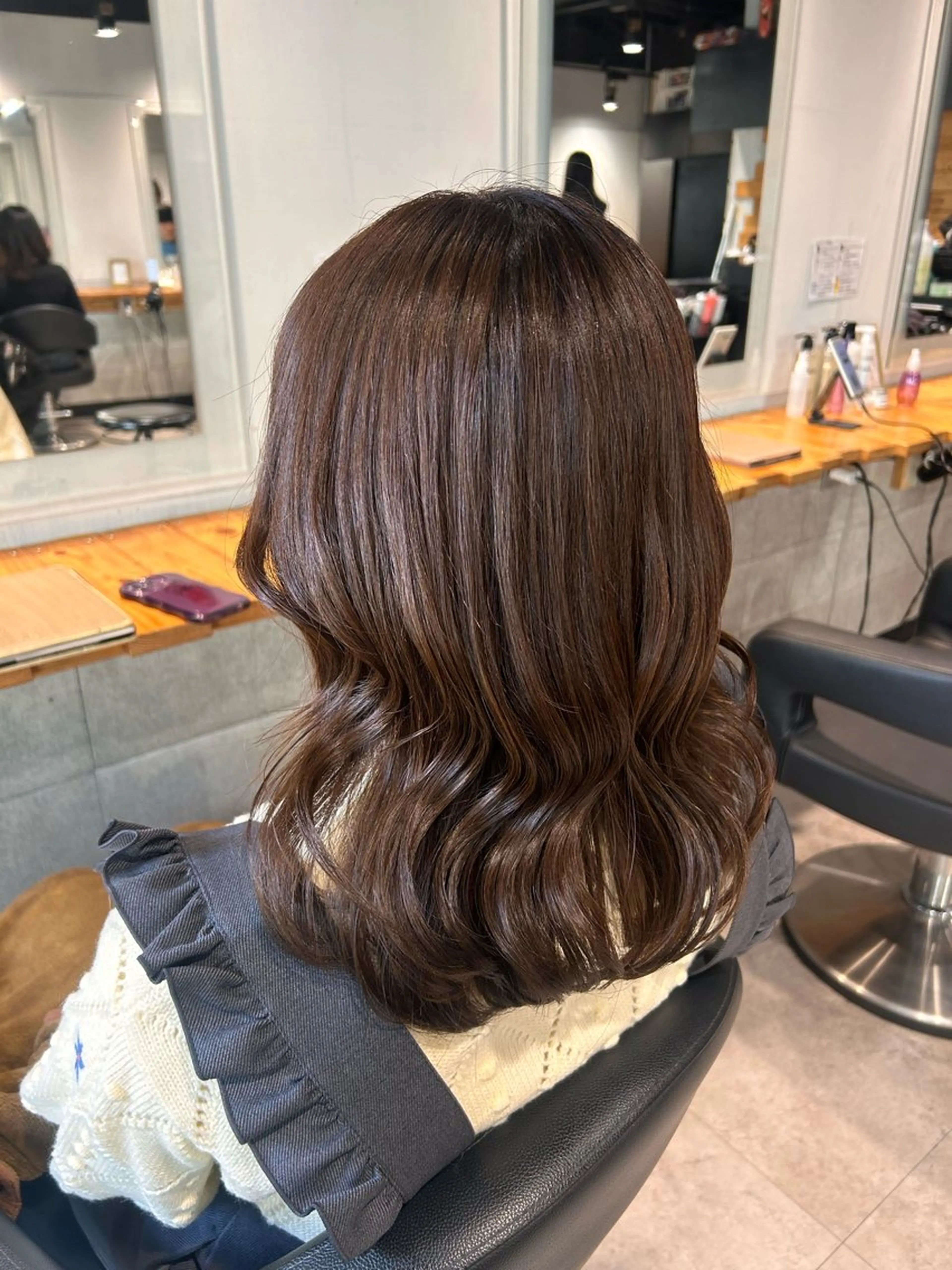 セミロング ヘアカラー トリートメント ヘッドスパ 韓国Style♡ Nanami🇰🇷のヘアスタイル