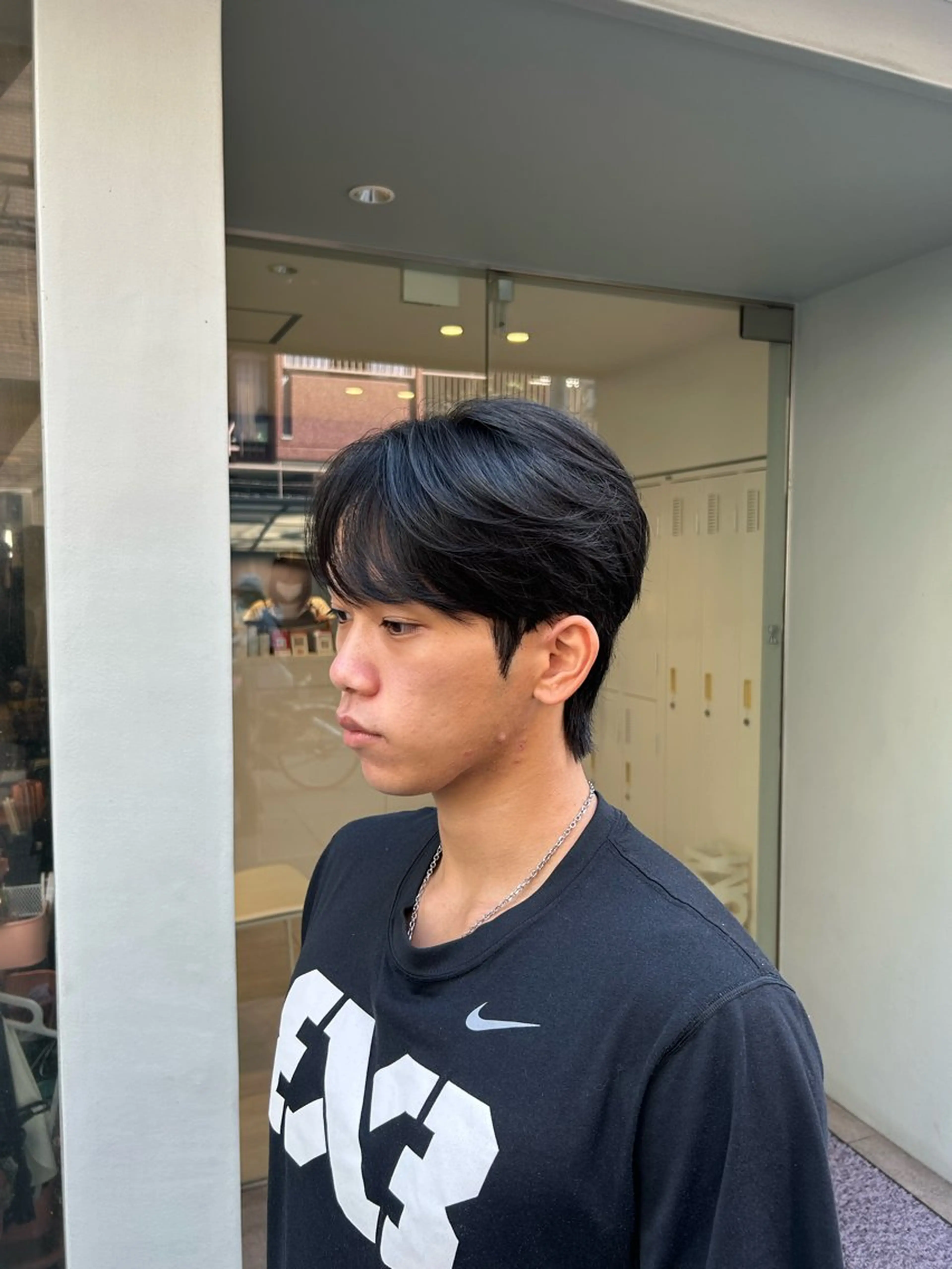 メンズ ダウンパーマ カルマパーマ メンズ韓国風 メンズパーマ カット 隈元 光のヘアスタイル