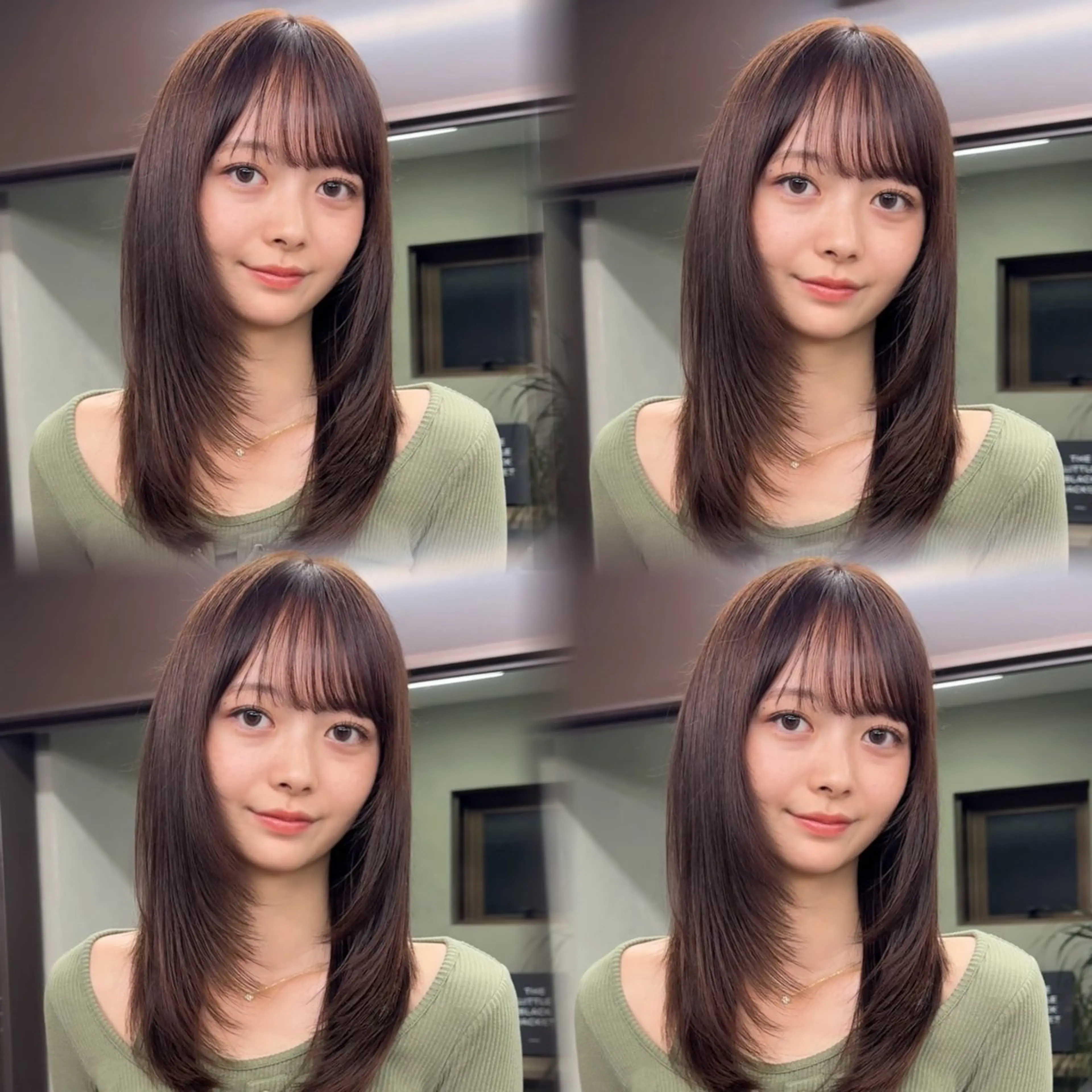 ミディアム カラー 顔周りカット レイヤーカット シャギー 似合わせ/レイヤー/ ベージュ/みっきーのヘアスタイル