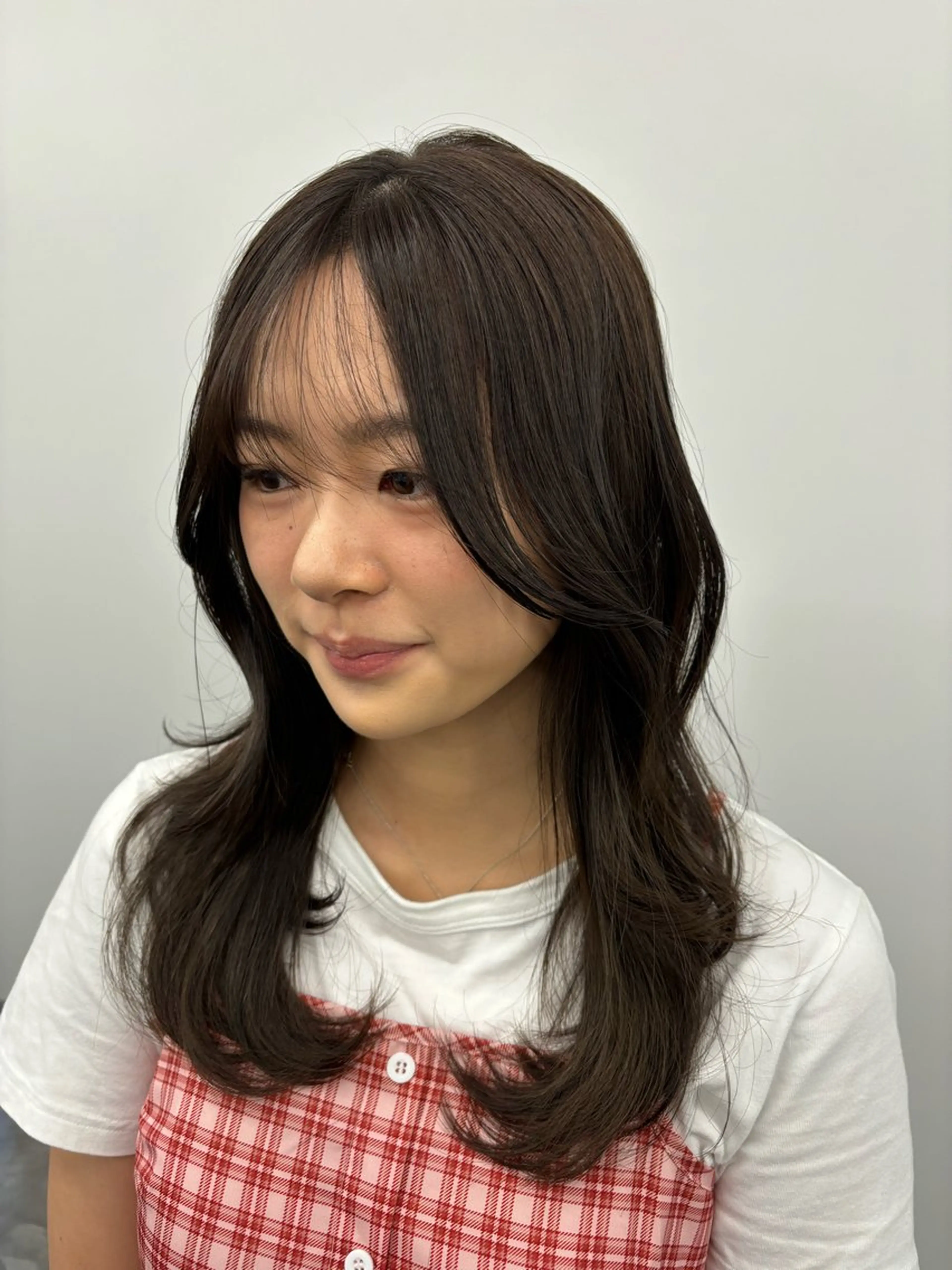 セミロング カラー ヘアアレンジ くびれヘア 韓国風ヘア 韓国style Mifūのヘアスタイル