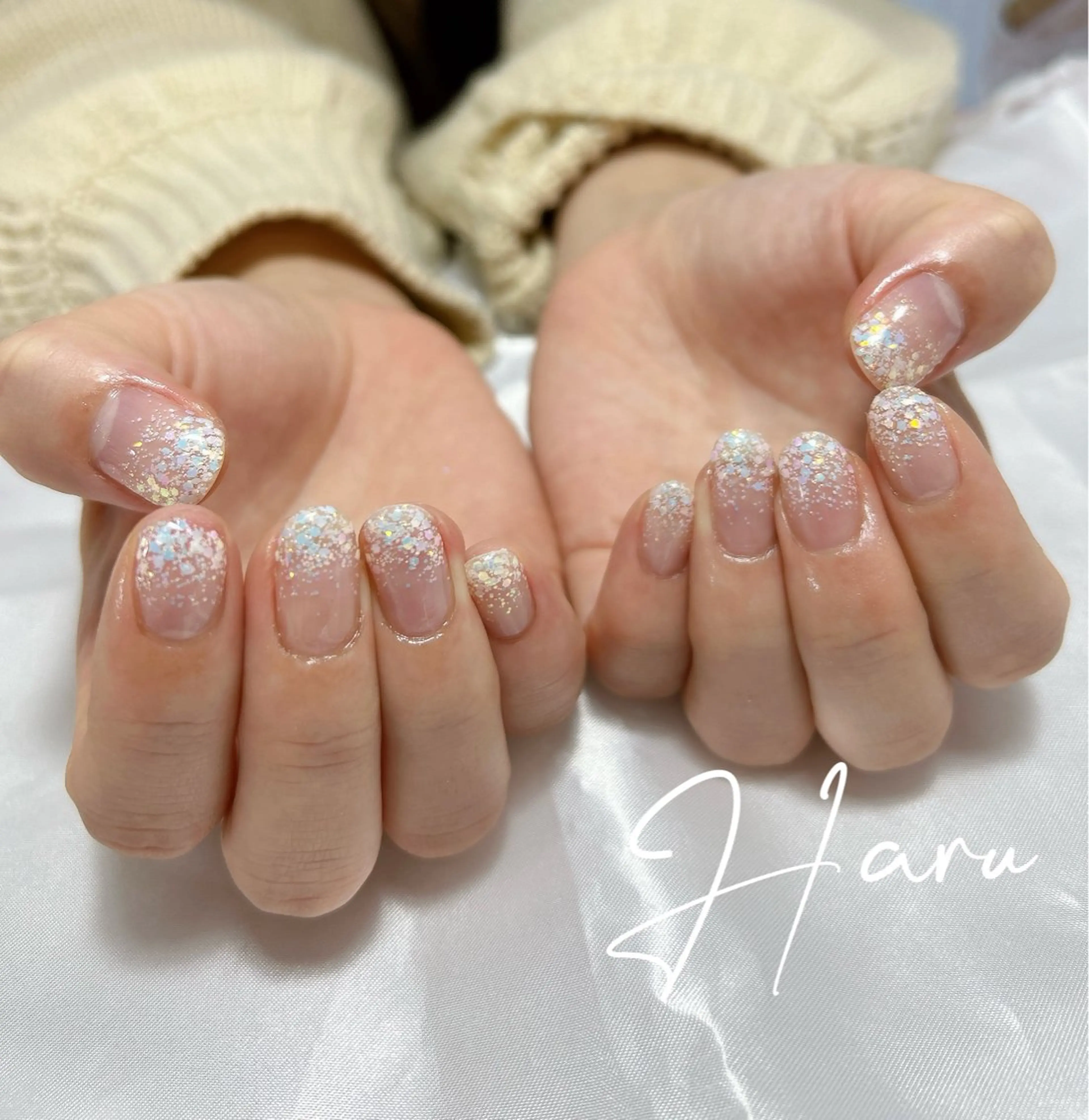ネイル ラメ(グリッター) ラメグラデーション ハンドネイル Haru .mのネイルデザイン