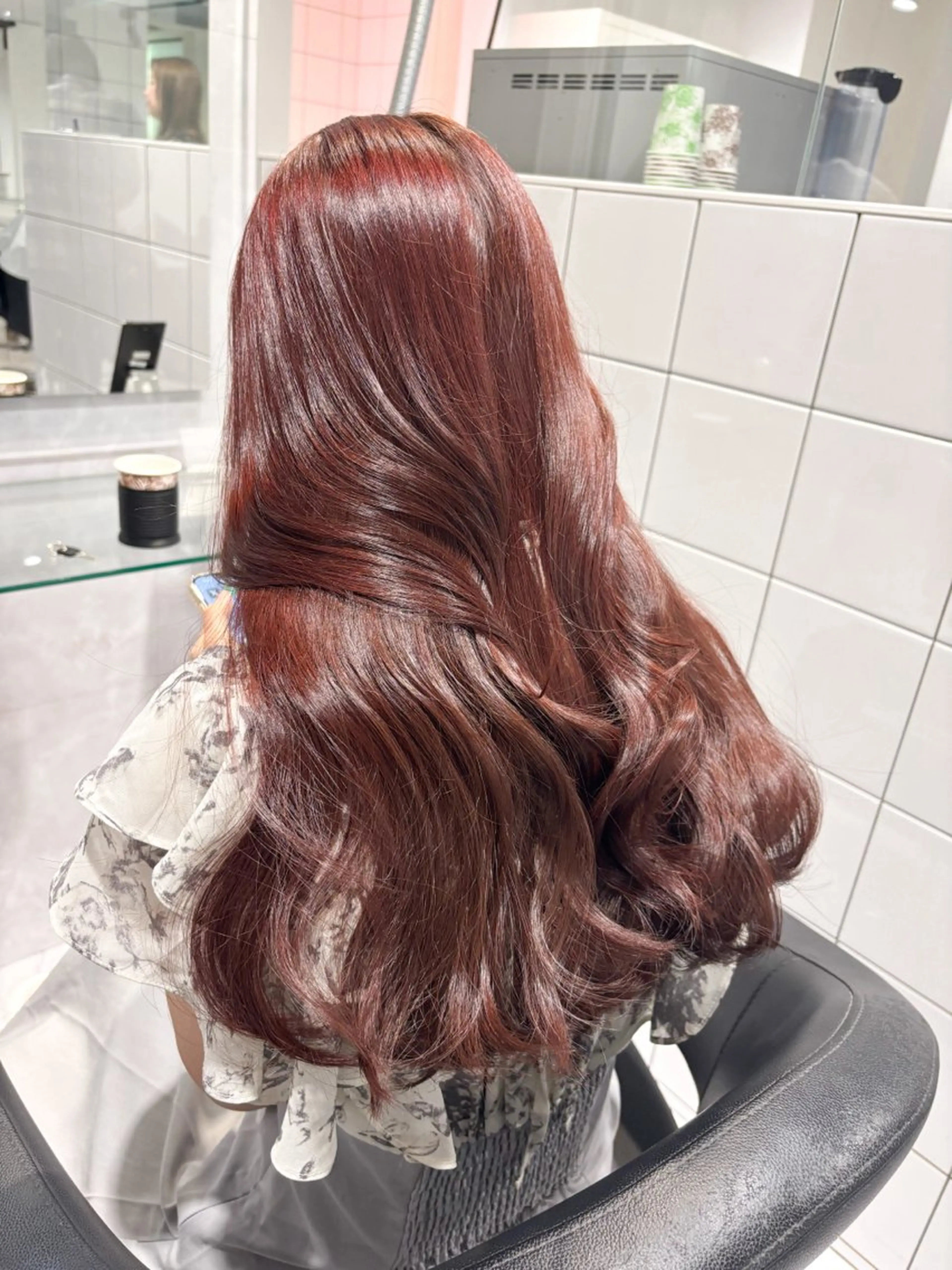 ロング カラー ブリーチ ブリーチなしカラー ピンクカラー 表参道♡暗髪^ྀི 艶カラー♡アユミのヘアスタイル