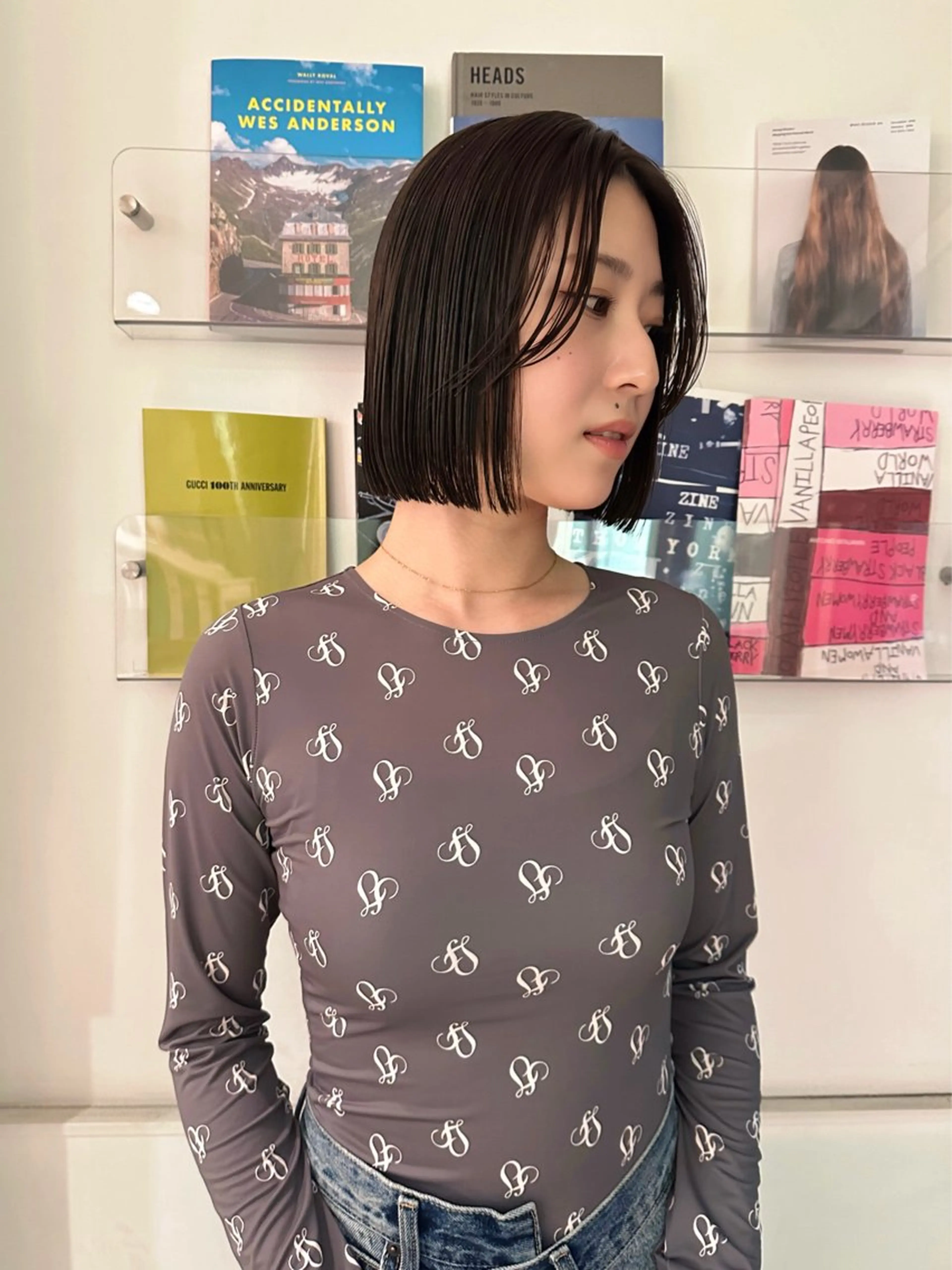 ミディアム ボブ カット ヘアカラー トリートメント Manaka🟤 Musiiik　今泉のヘアスタイル