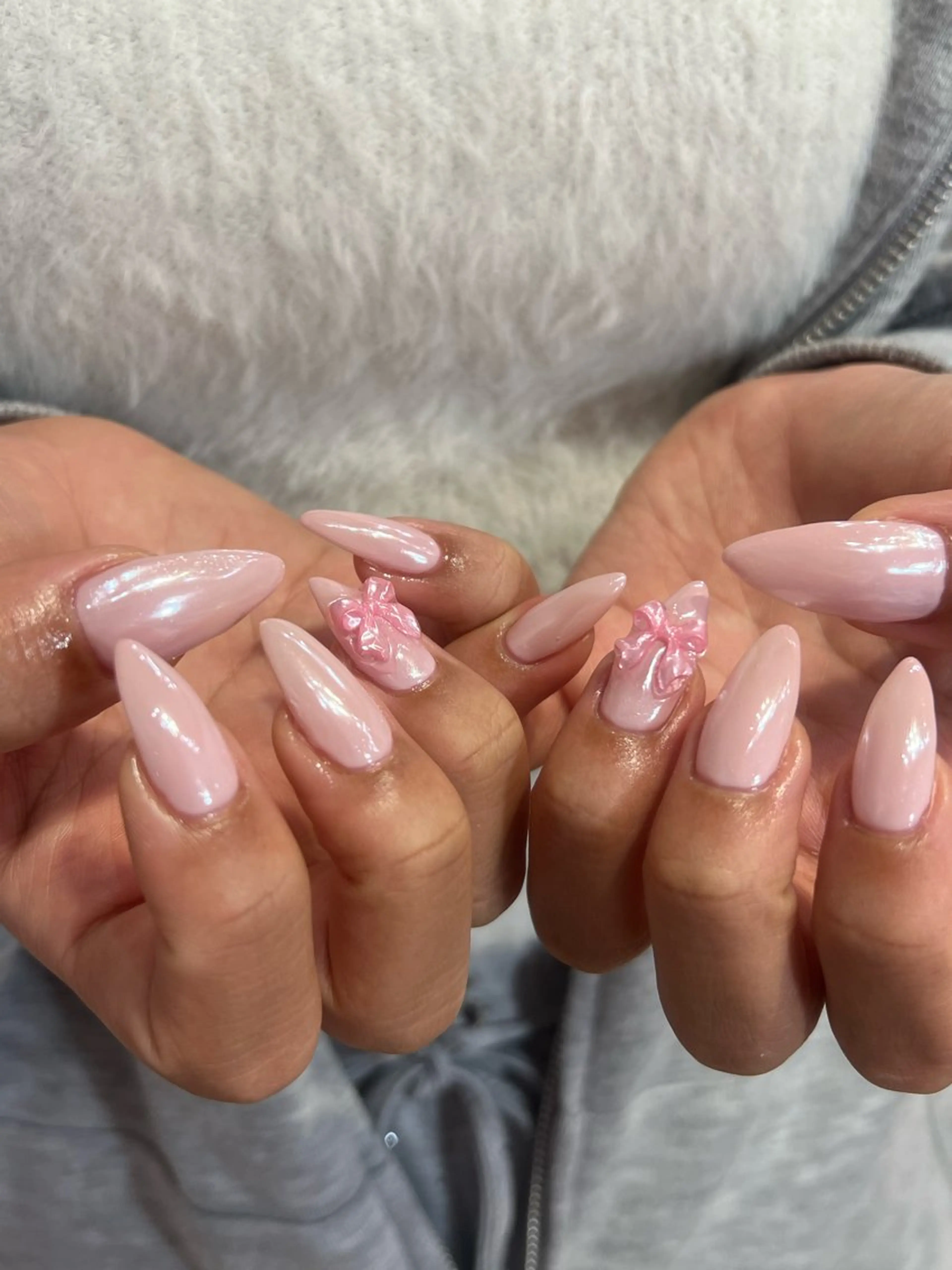 ネイル ミラーネイル ピンク ハンドネイル Luann nail所属・Luann nail Sakiのネイルデザイン