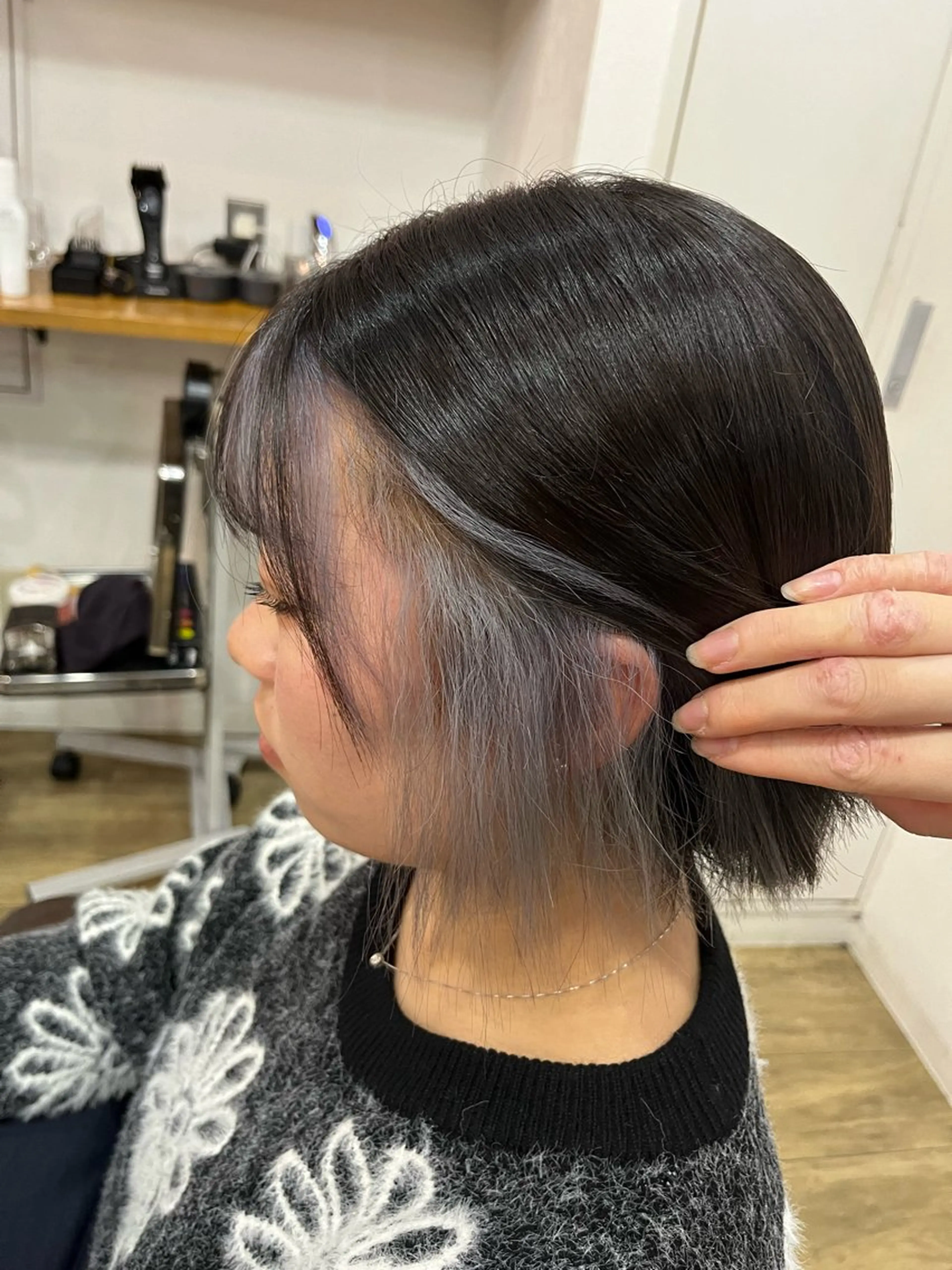 ミディアム ミストバング 縮毛矯正 カット ヘアカラー トリートメント ミクෆ‪/似合わせ /ブリーチ🌷のヘアスタイル