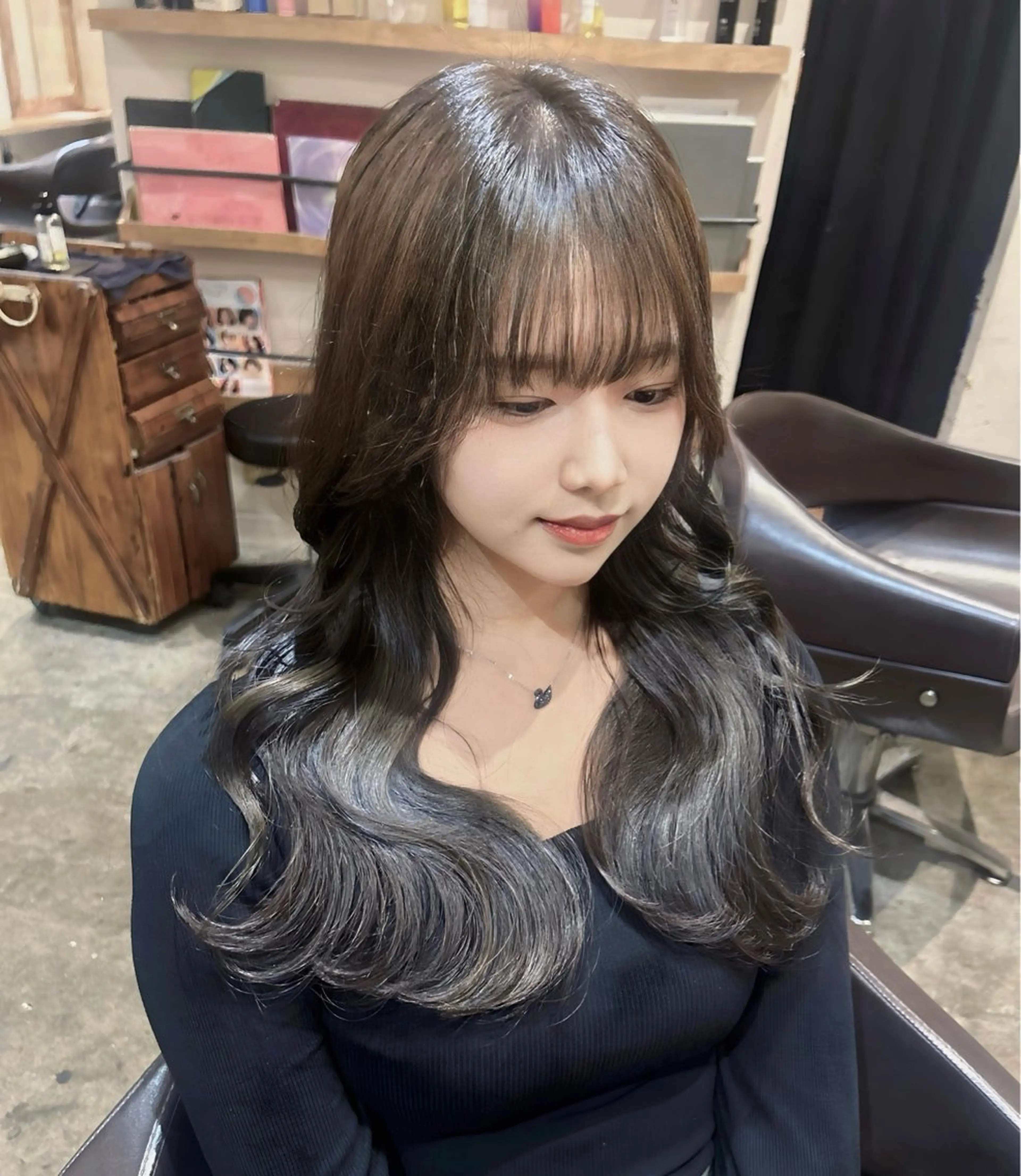 ロング カラー グレージュ オリーブグレージュ オリーブグレー 髪質改善 カット ヘアカラー トリートメント 韓国レイヤー× 髪質改善✨店長/純大のヘアスタイル