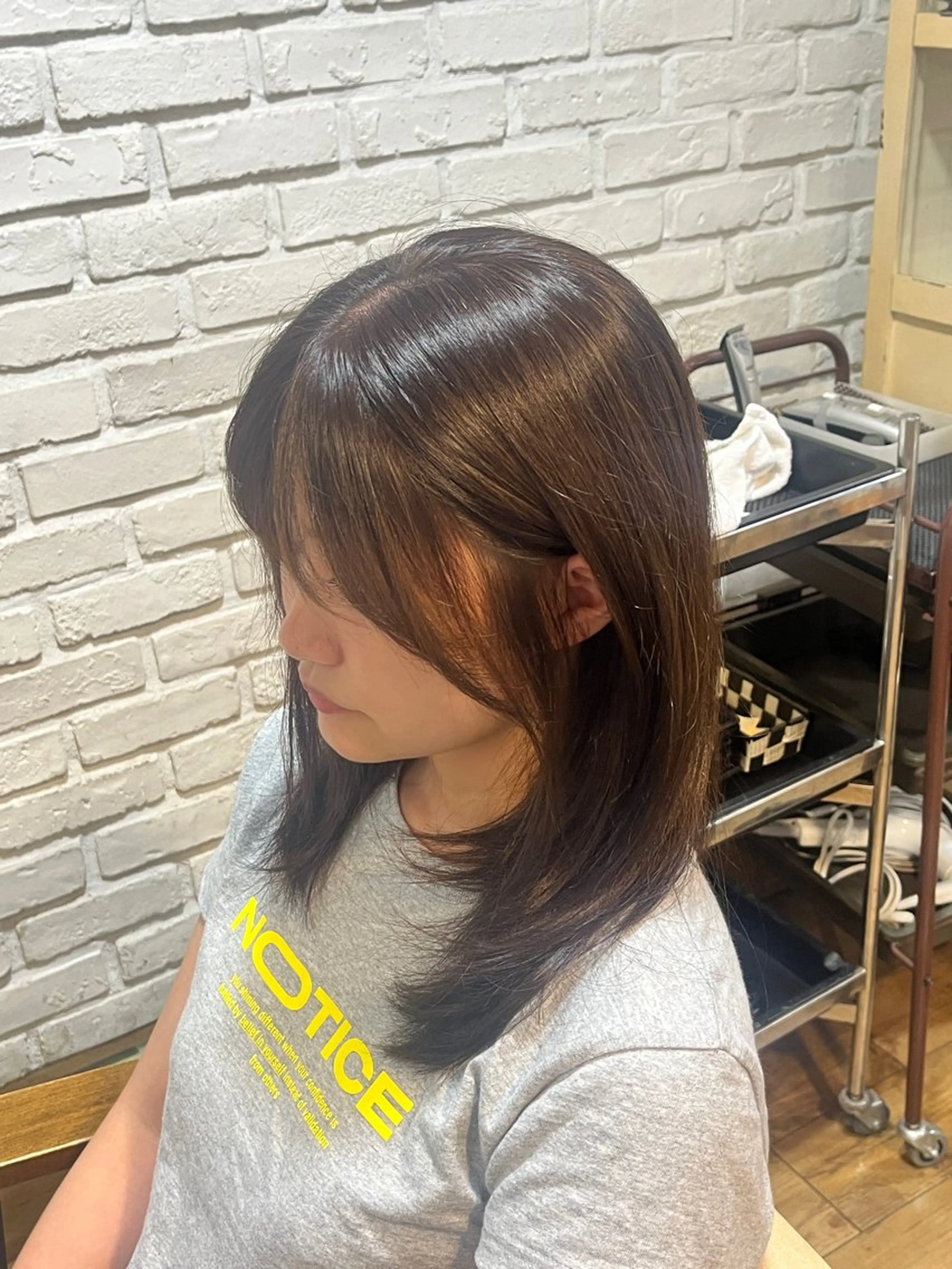ミディアム ヘアカラー 寺田 有花のヘアスタイル