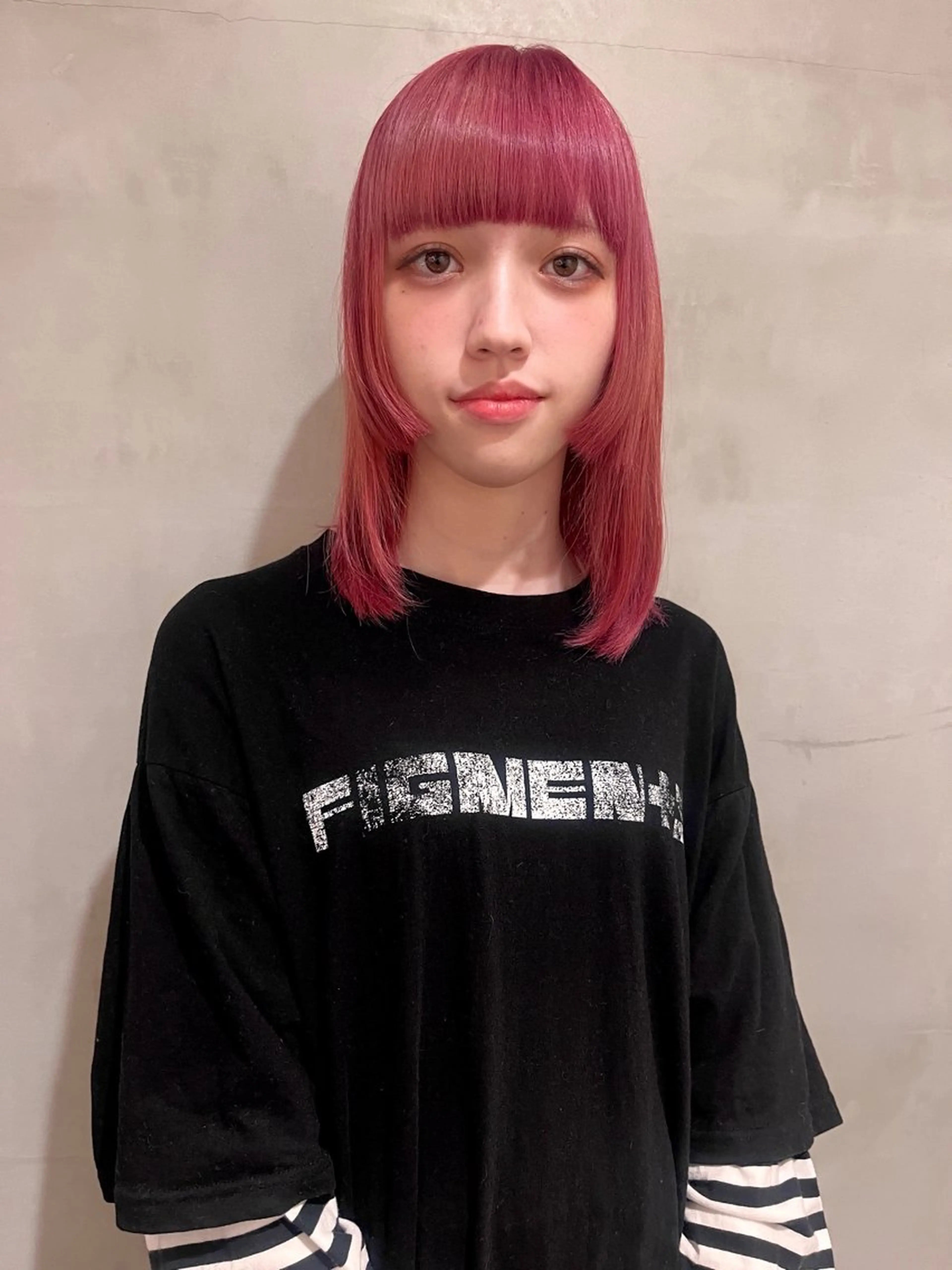 ミディアム カラー ブリーチ ピンクカラー ヘアカラー トリートメント 暖色🍒姫カット🎀 オタク特化🎀ゆうなのヘアスタイル
