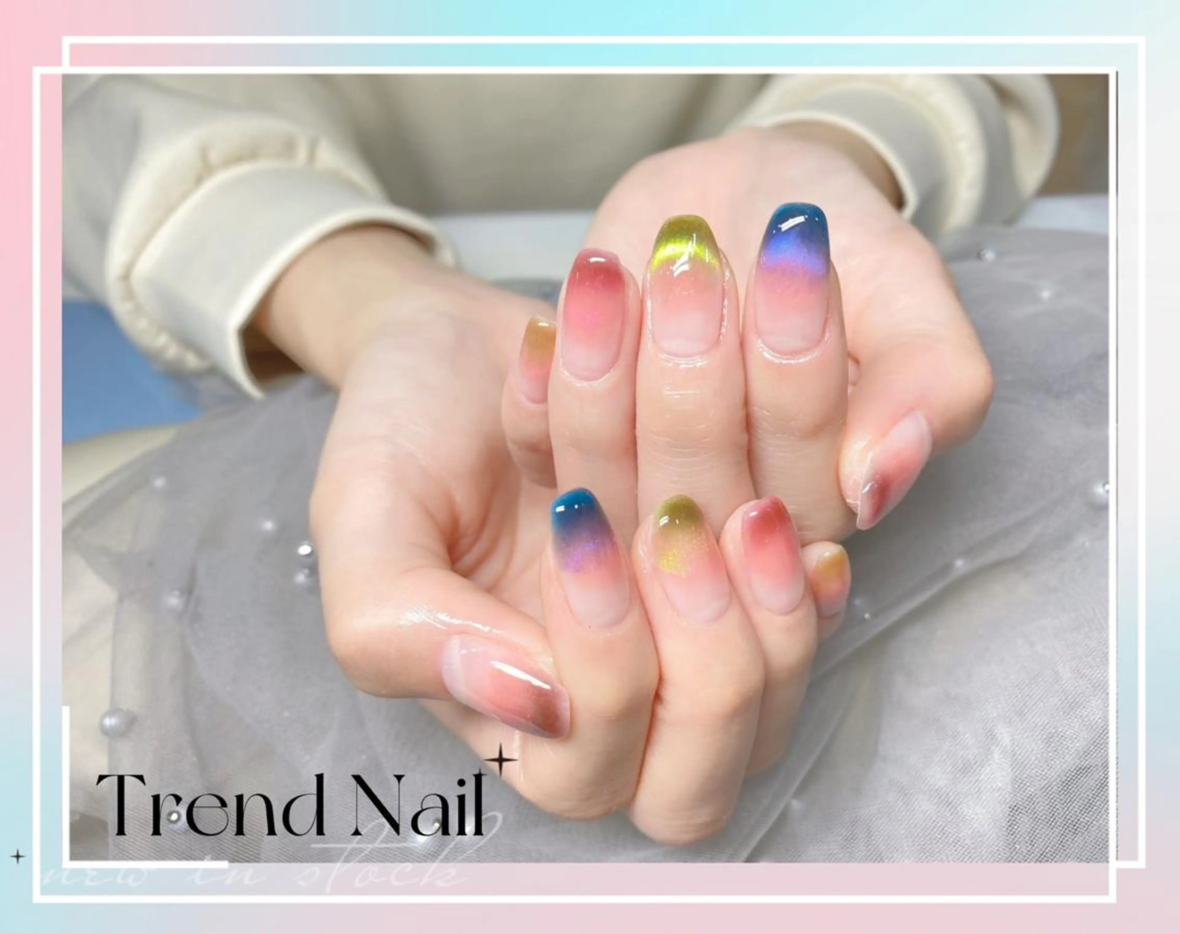ミディアム Dione Nail 長さだし モデル募集のネイルデザイン