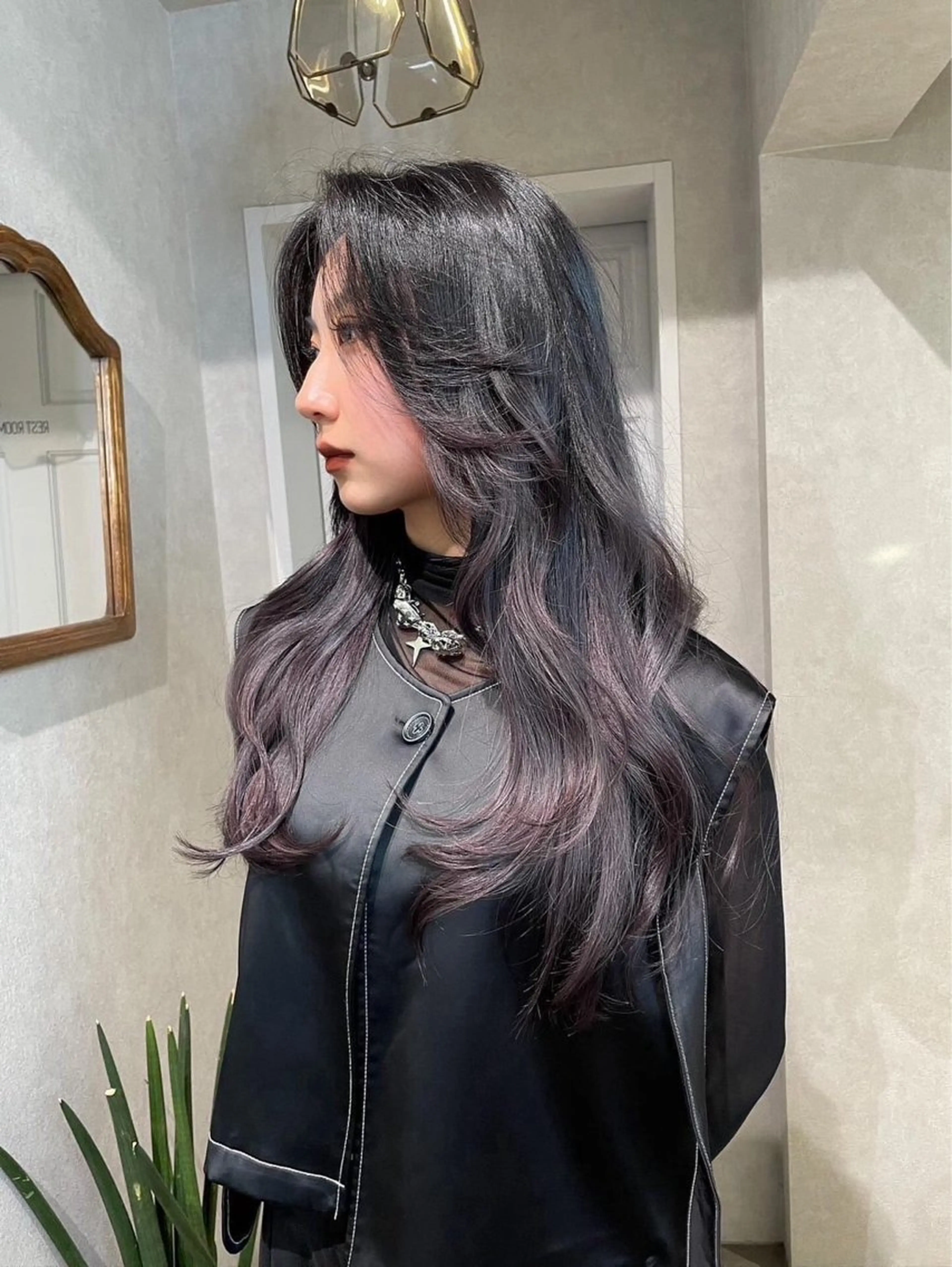 セミロング カラー ヘアカラー HARUKI🏔️/ メンズ/透け感カラーのヘアスタイル