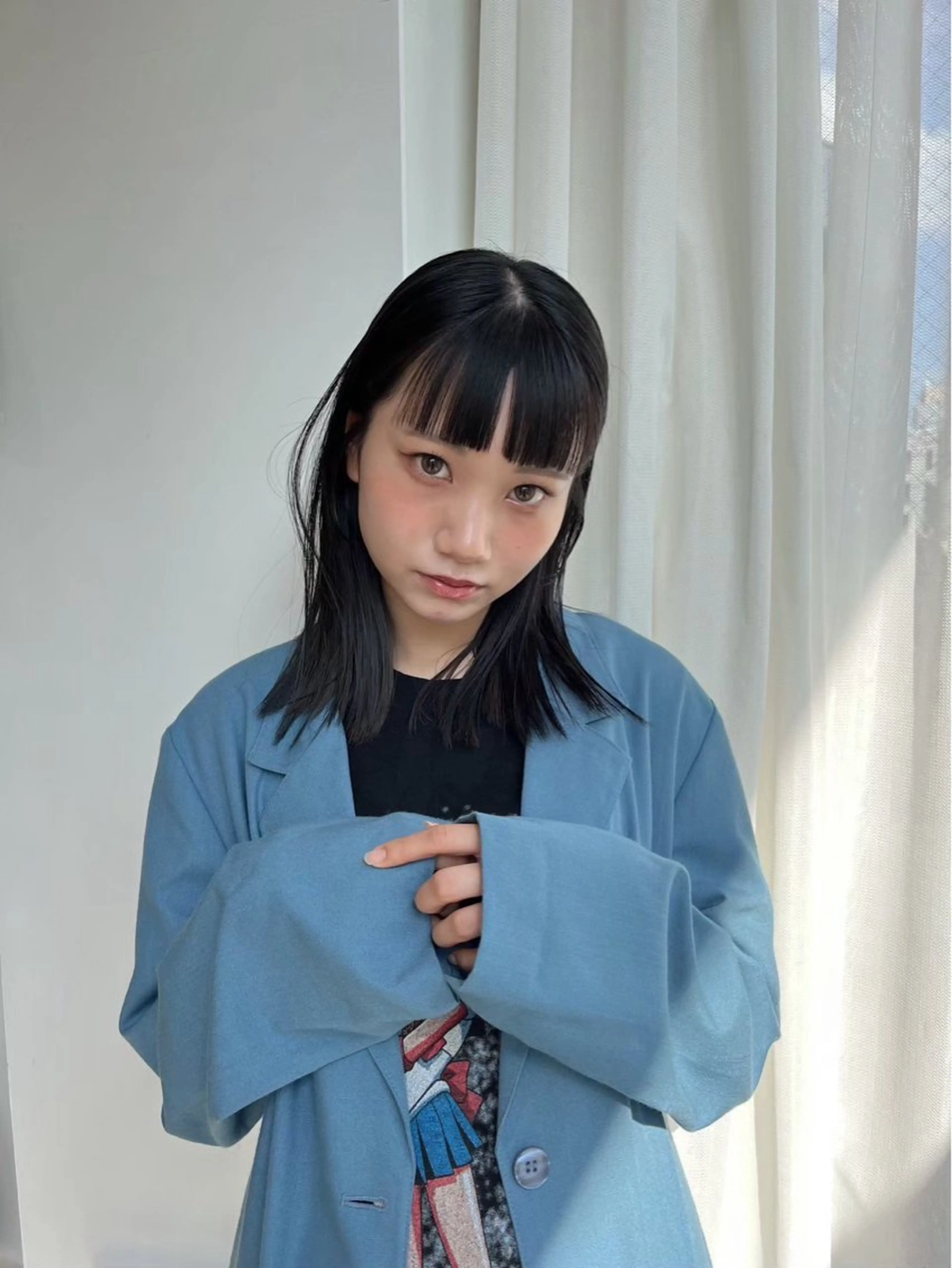 カラー 黒髪 透明感カラー ness 一花のヘアスタイル