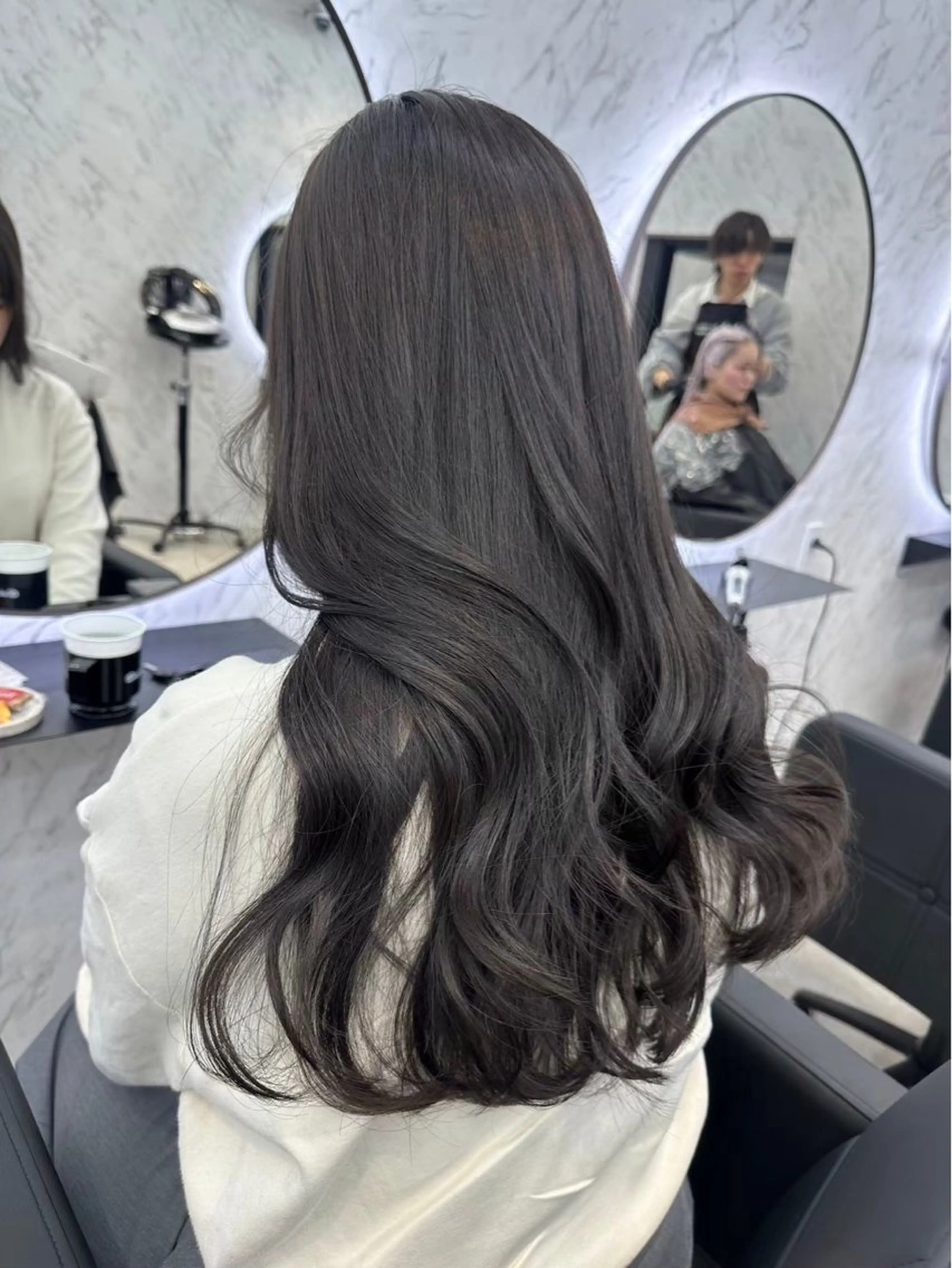 ロング カラー ベージュカラー ヘアカラー トリートメント 艶カラー 🇰🇷💎MIUのヘアスタイル