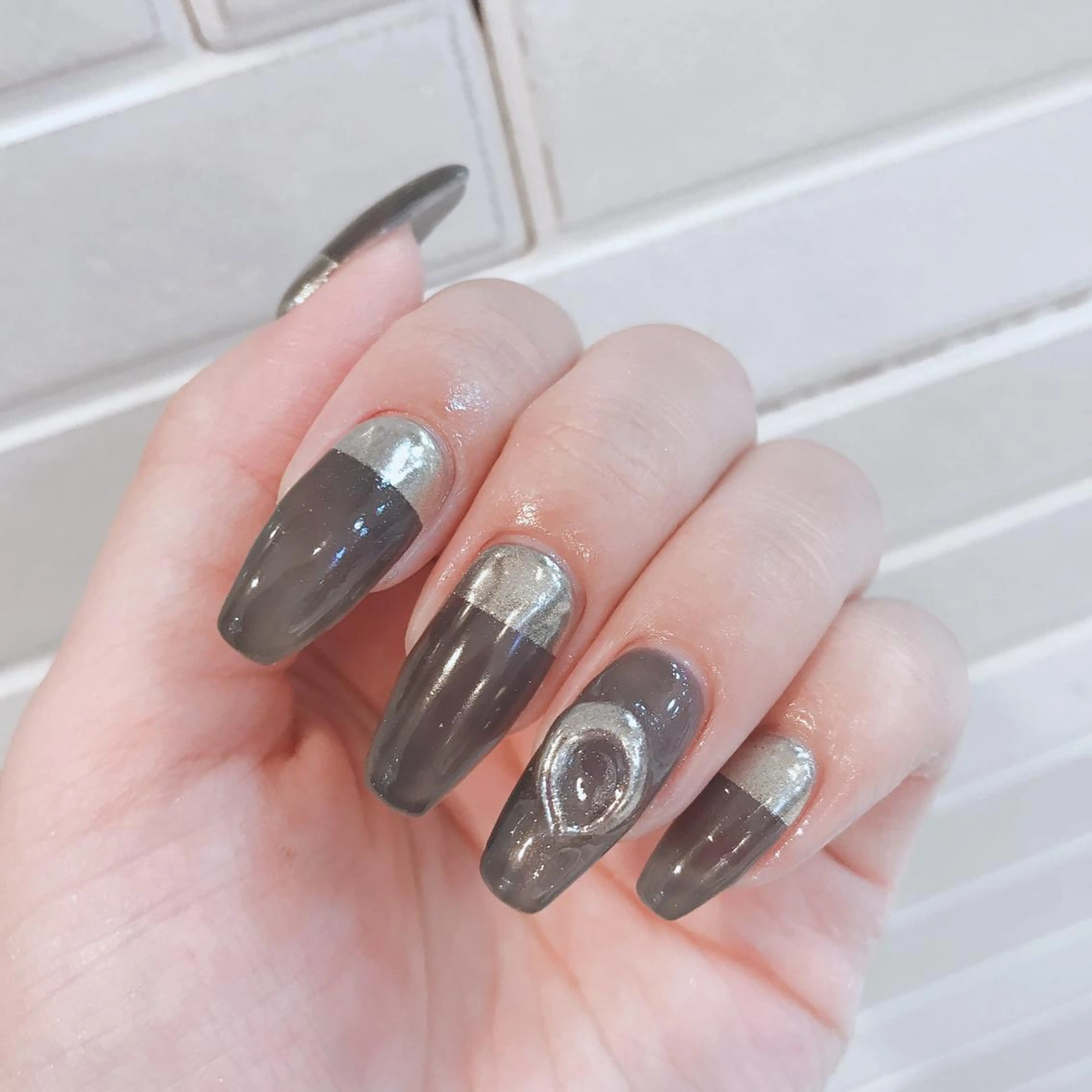 ネイル クリアネイル ミラーネイル ワンカラーネイル Nailsalon Julius luna所属・Juliusluna FUZUKIのネイルデザイン