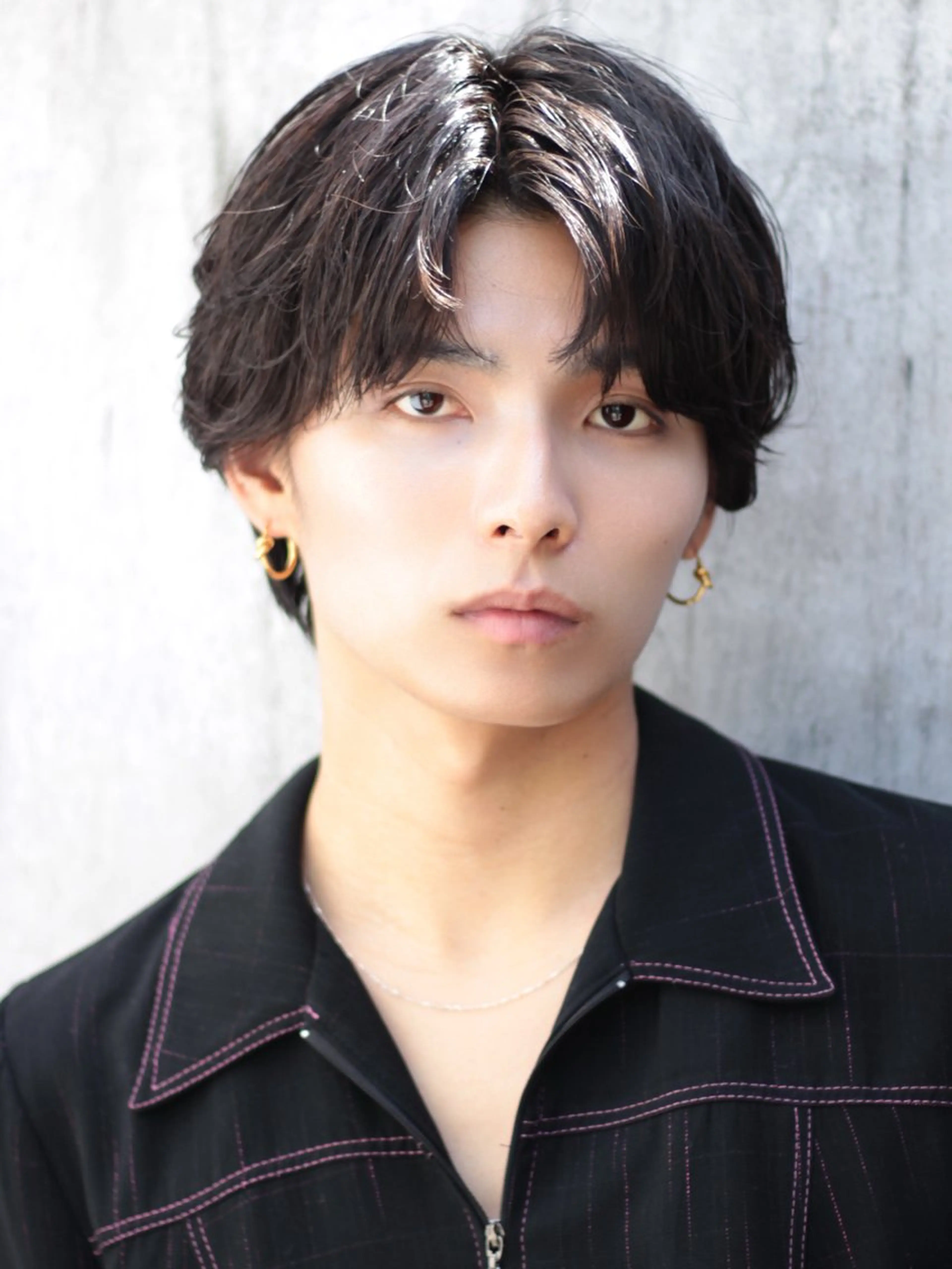 パーマ メンズ カット パーマ シャドウ/波巻き 朝崎倭斗のヘアスタイル