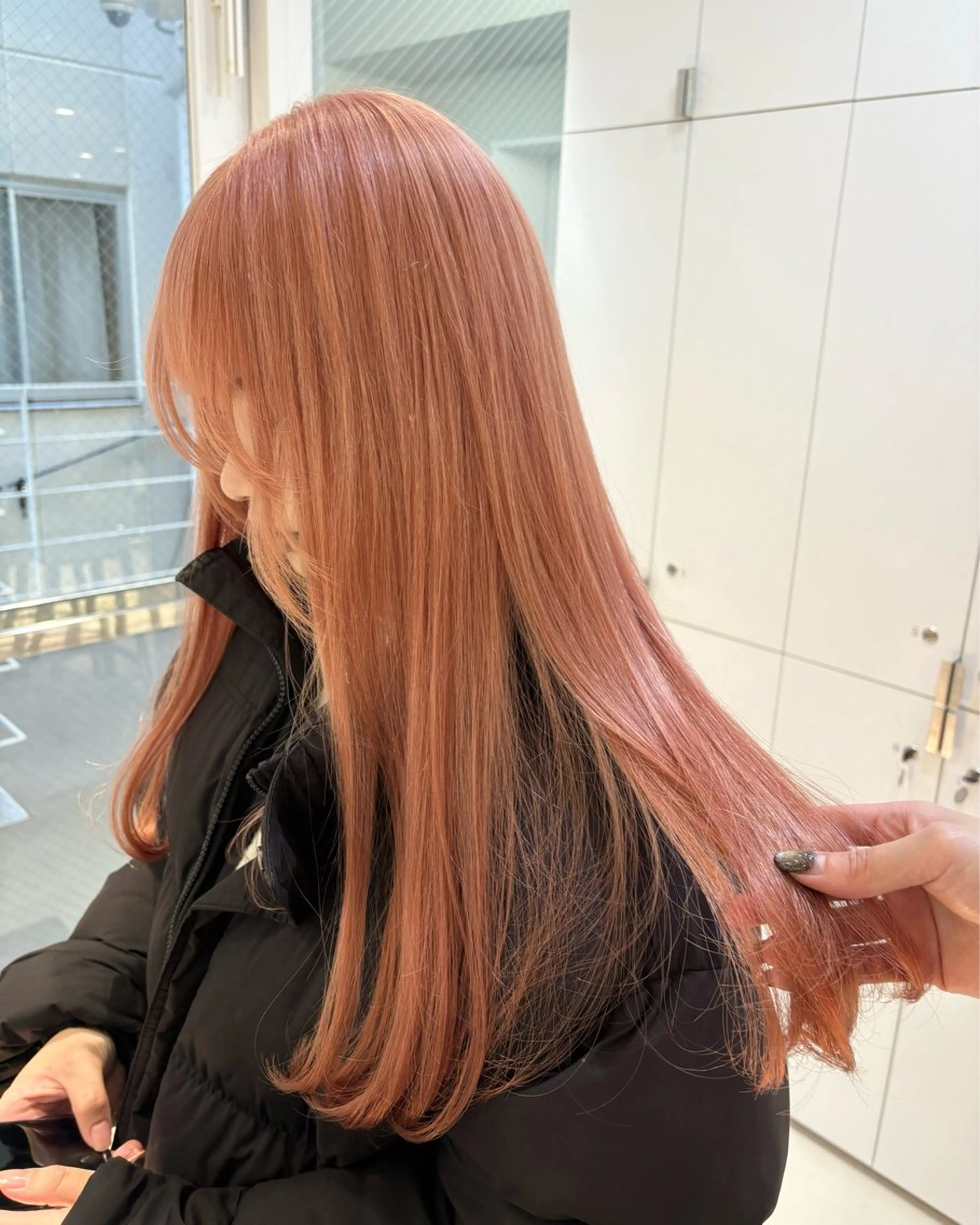 ロング カラー ヘアアレンジ ピンクカラー 《暖色/韓国レイヤー 》🇰🇷桑原ユキネのヘアスタイル