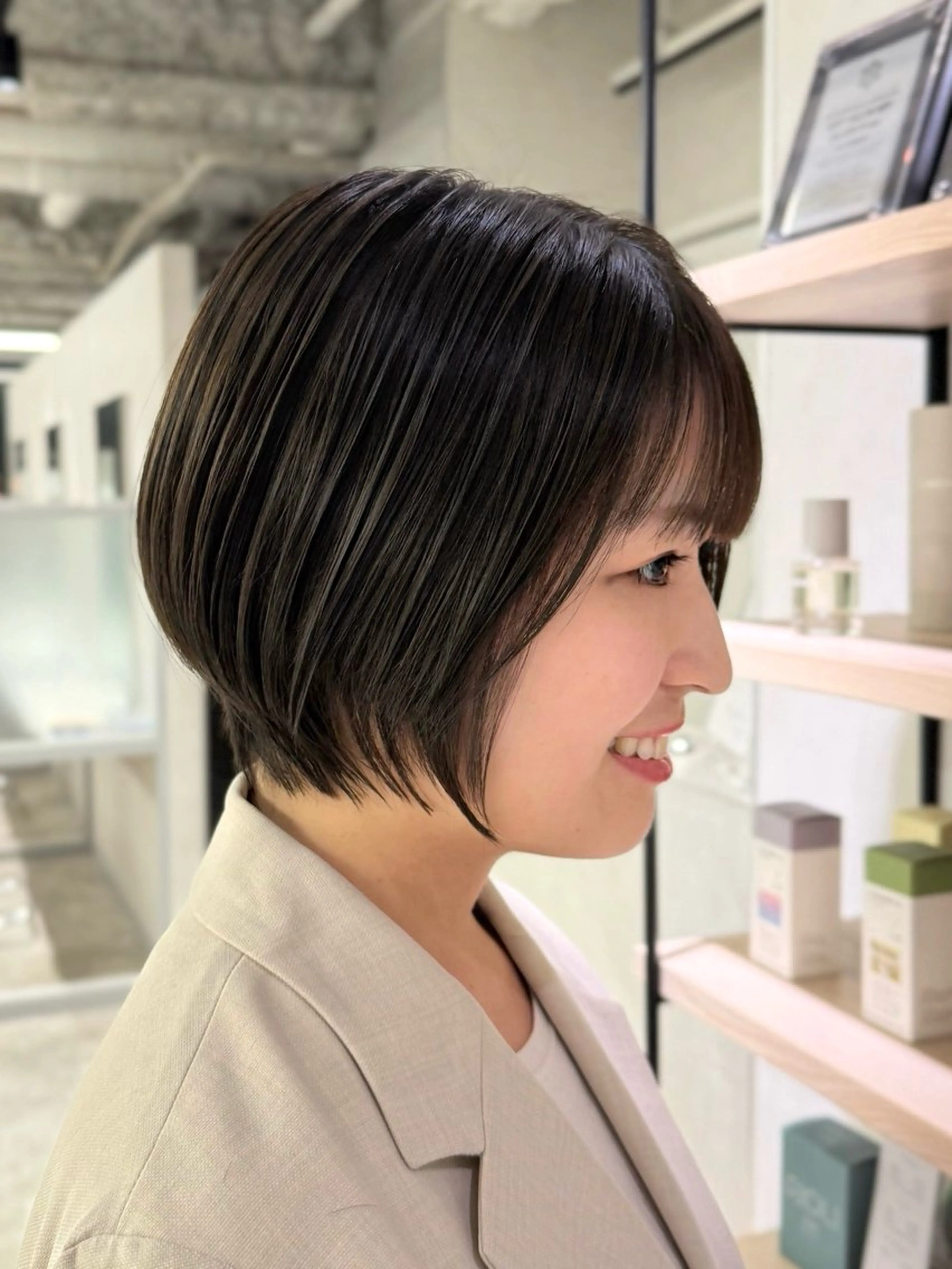ショート ショートボブ ボブ くびれヘア ショートヘア 梅田　似合わせ特化 稲葉利也斗のヘアスタイル