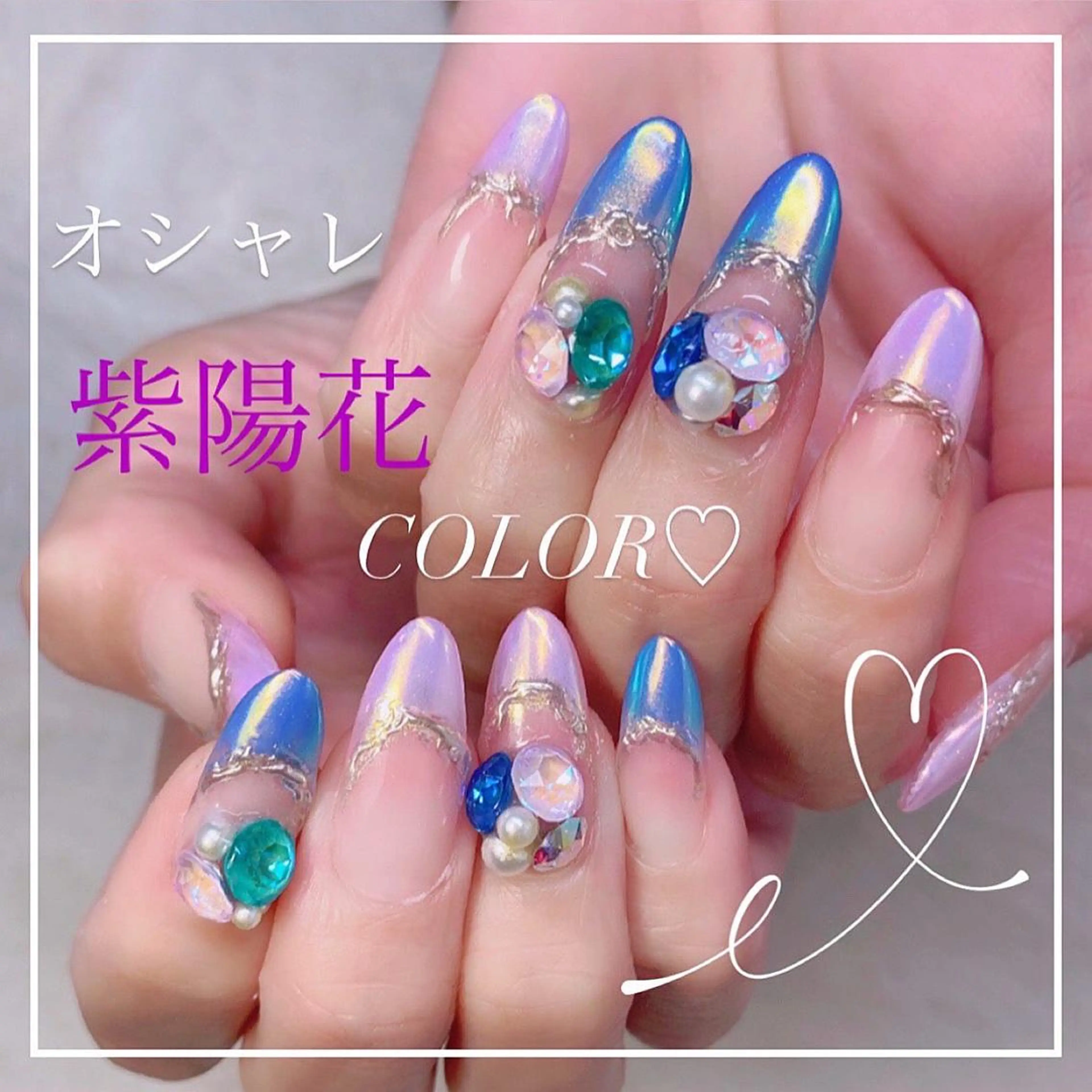 ネイル ハンドネイル RiLion💗 Risa🦋💜のネイルデザイン