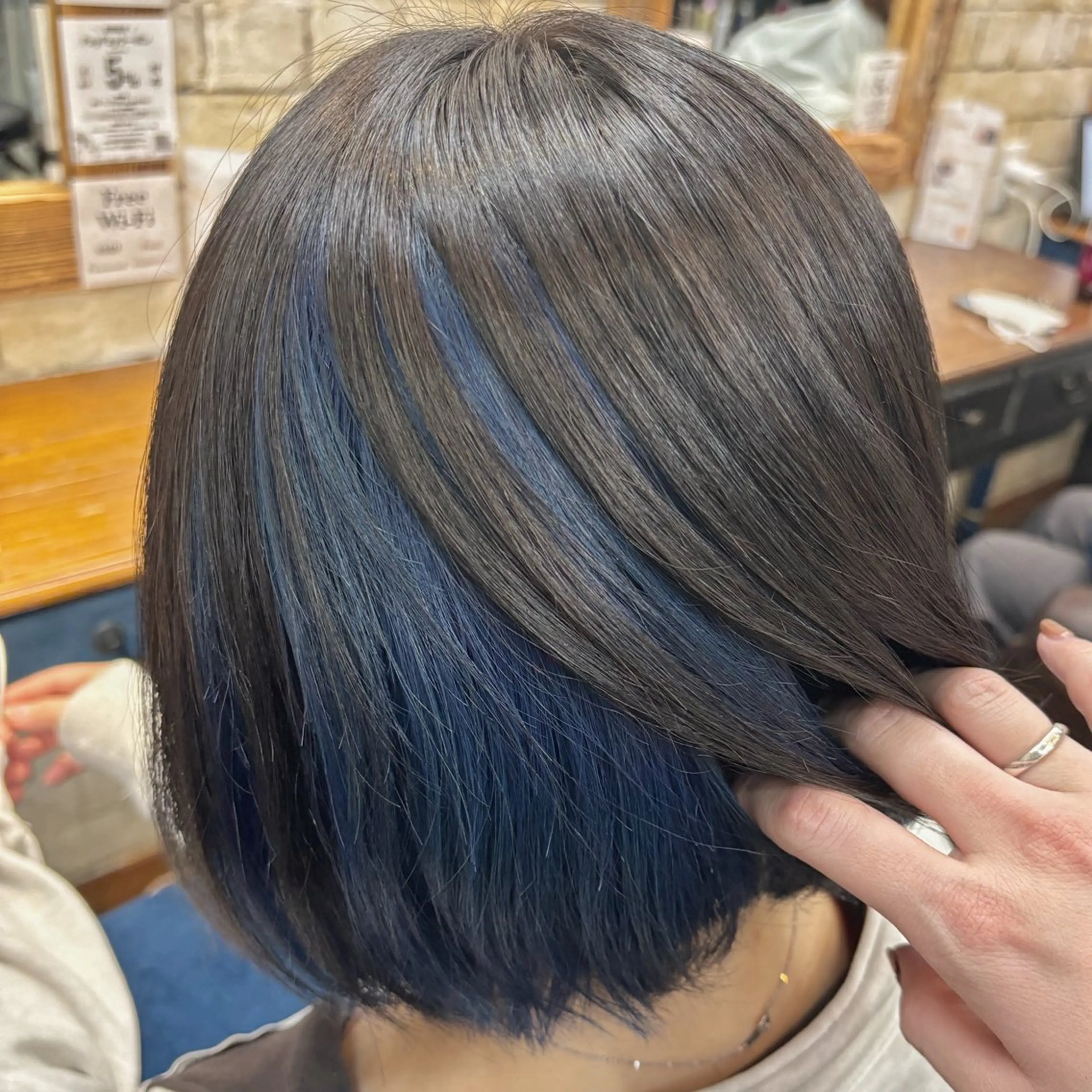 セミロング カラー ブルーカラー 小顔似合わせカット ┊︎*AYANO*のヘアスタイル