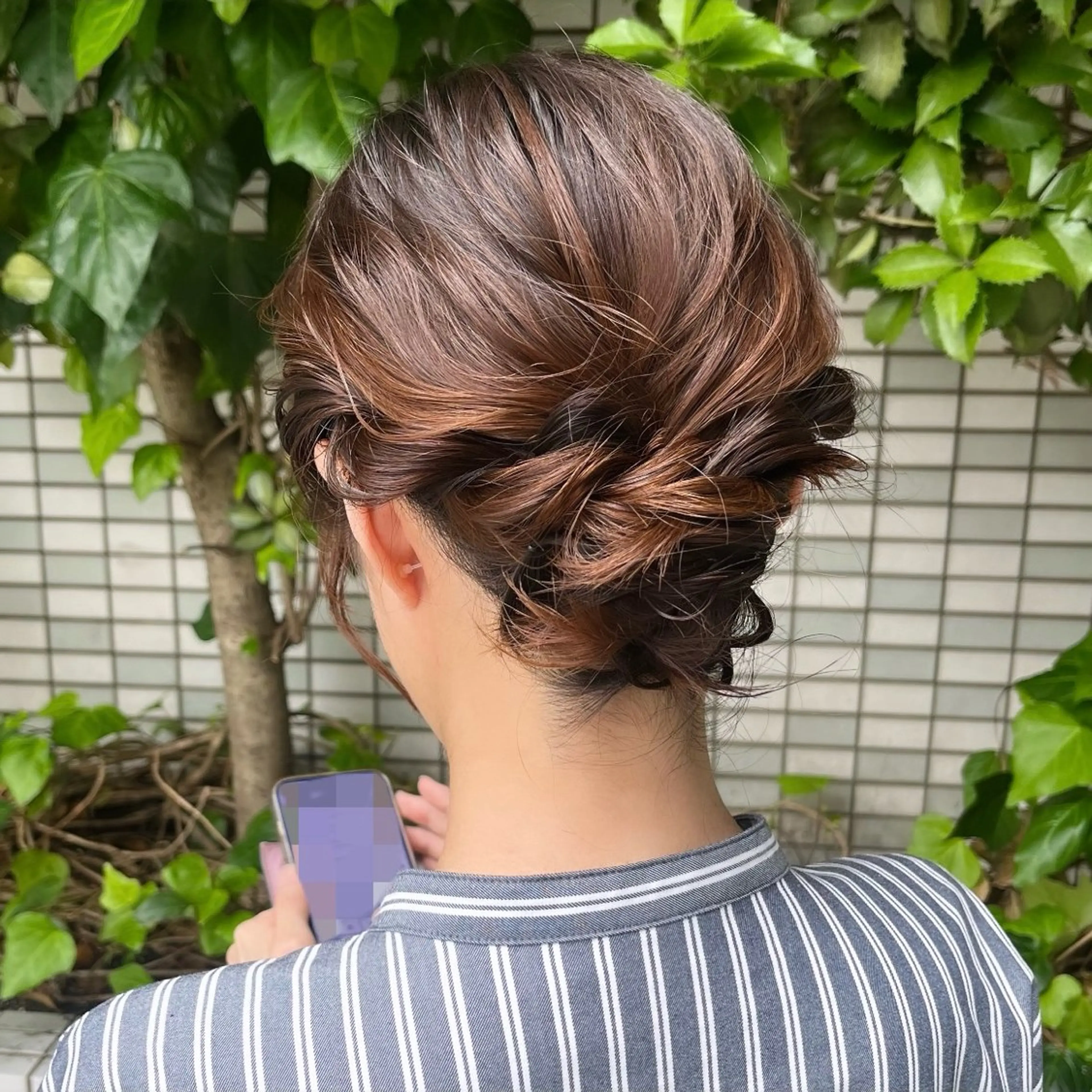ミディアム ヘアアレンジ ボブ ヘアセット 土橋 伊万里のヘアスタイル