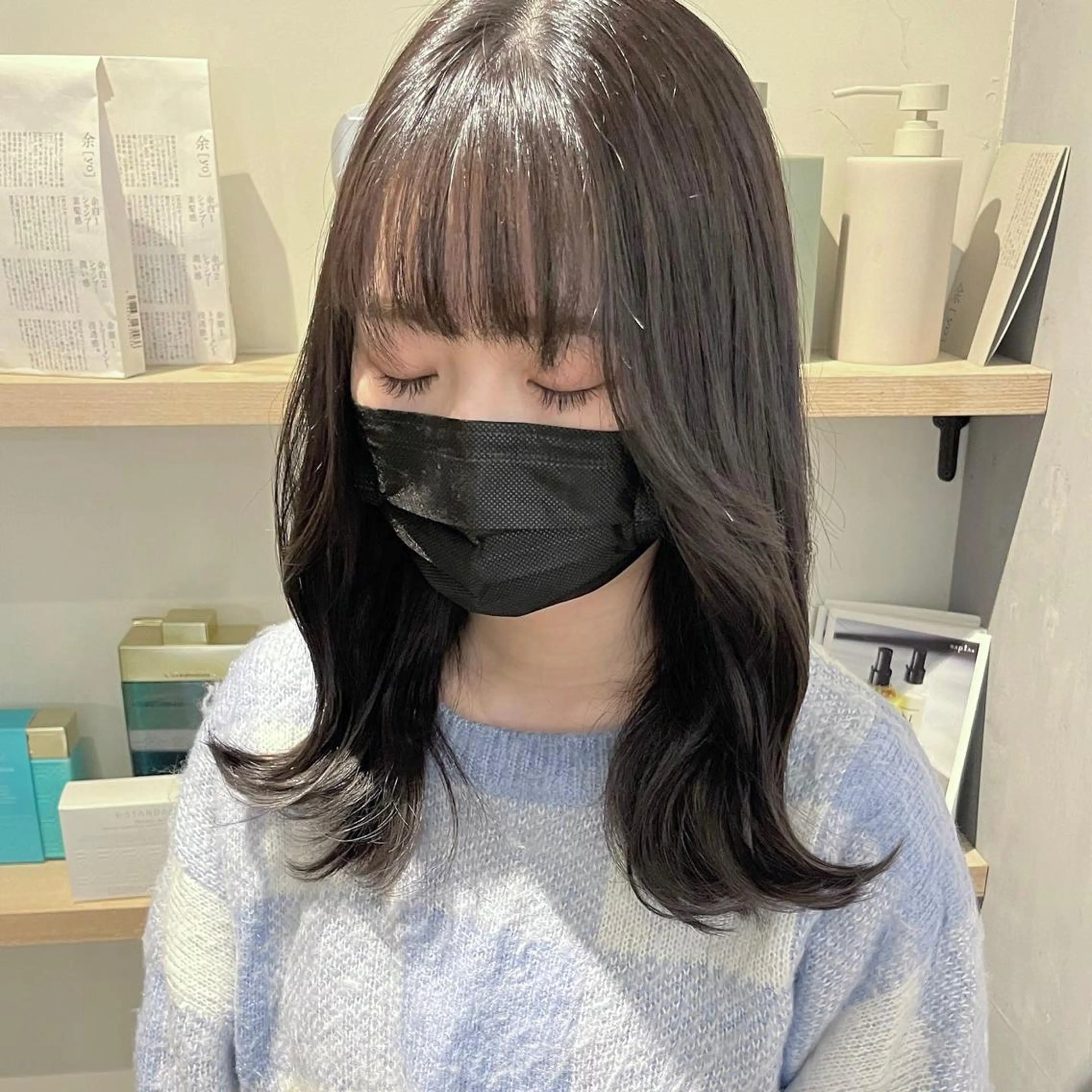 ミディアム カラー 黒髪 透明感カラー ヘアカラー mai ROCCOのヘアスタイル
