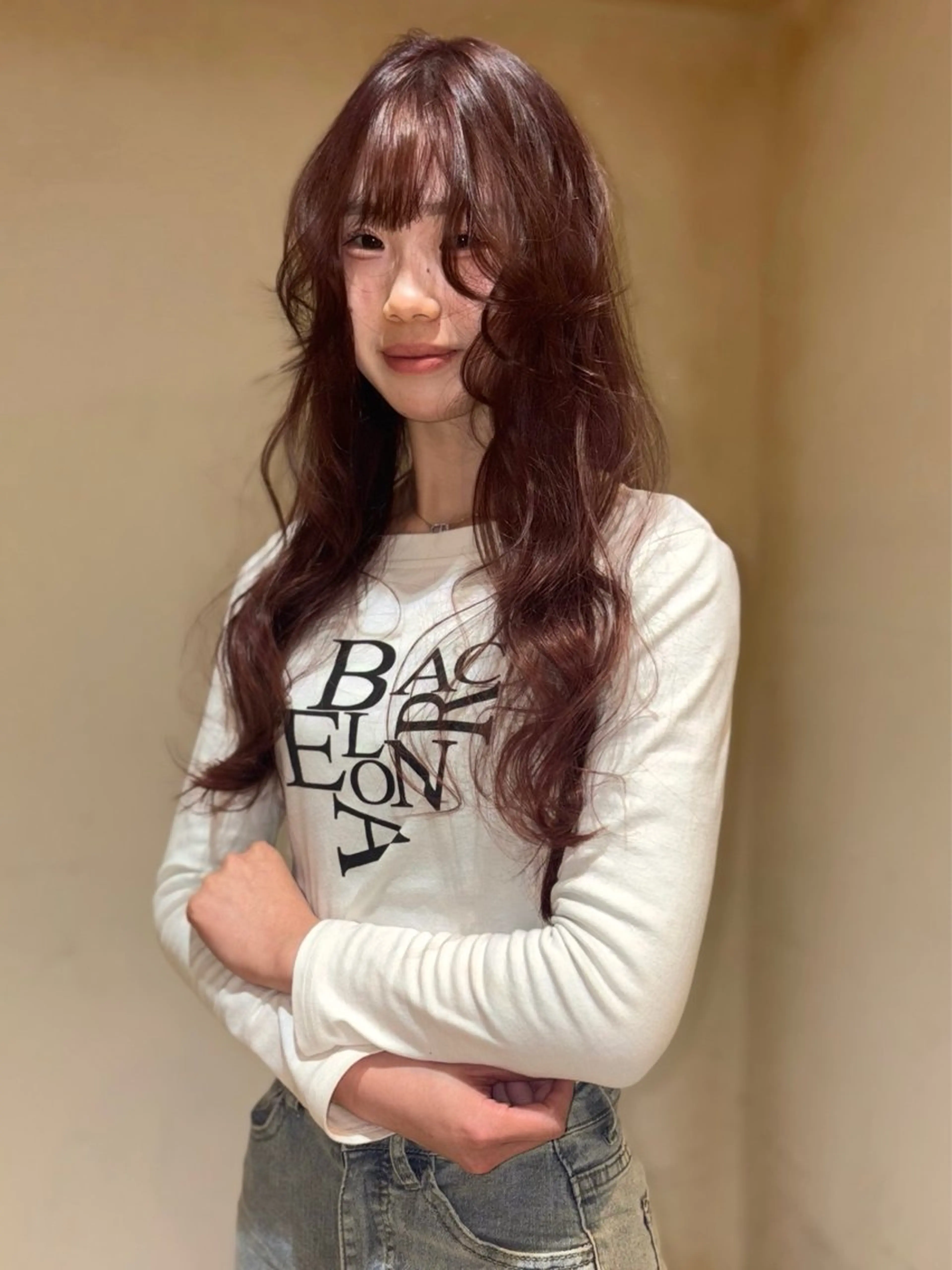 ロング カラー 長谷 若奈のヘアスタイル
