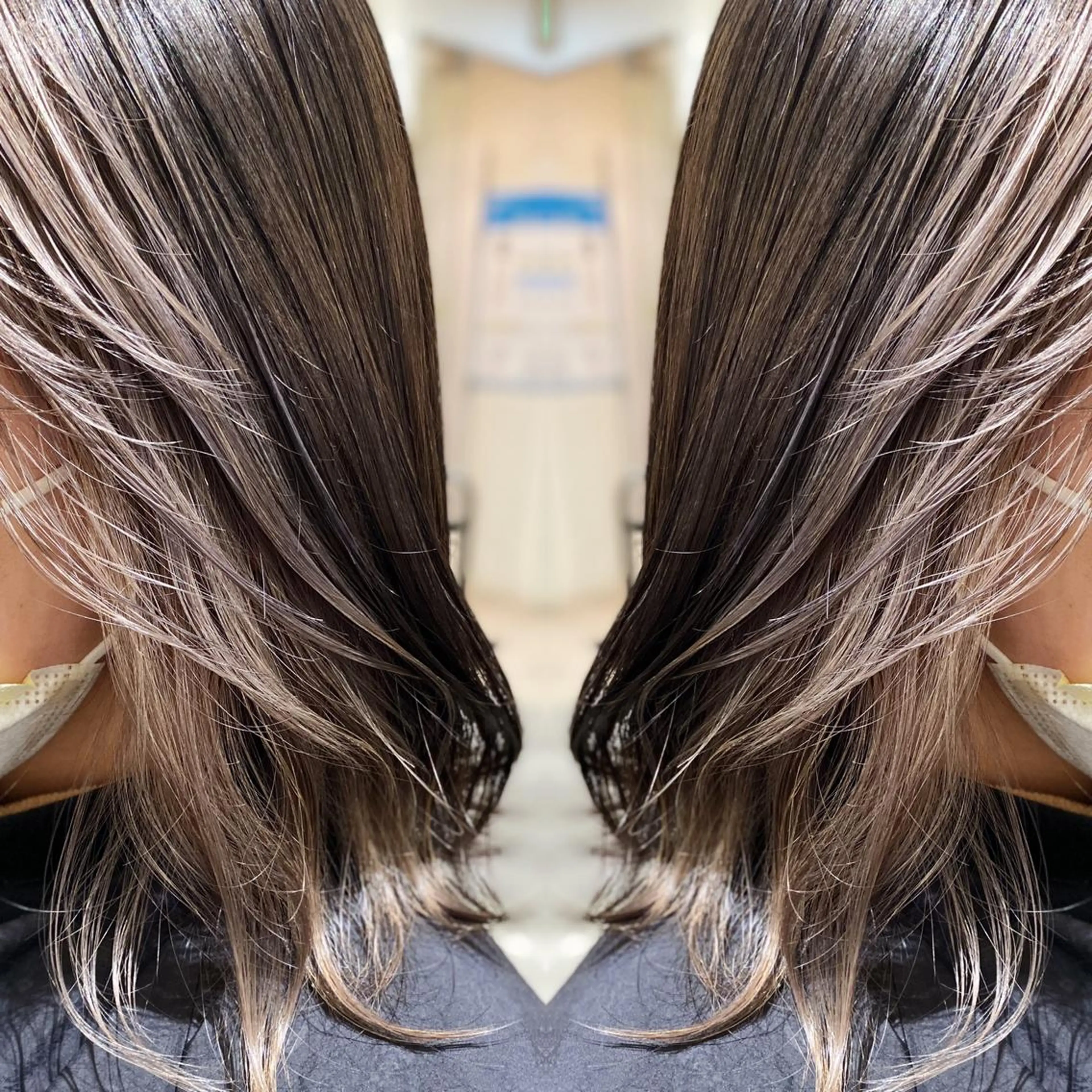 セミロング カラー ヘアアレンジ ミストバング  フェイスフレーミング 顔周りカット カット ヘアカラー トリートメント 竹内啓太 ボブのヘアスタイル