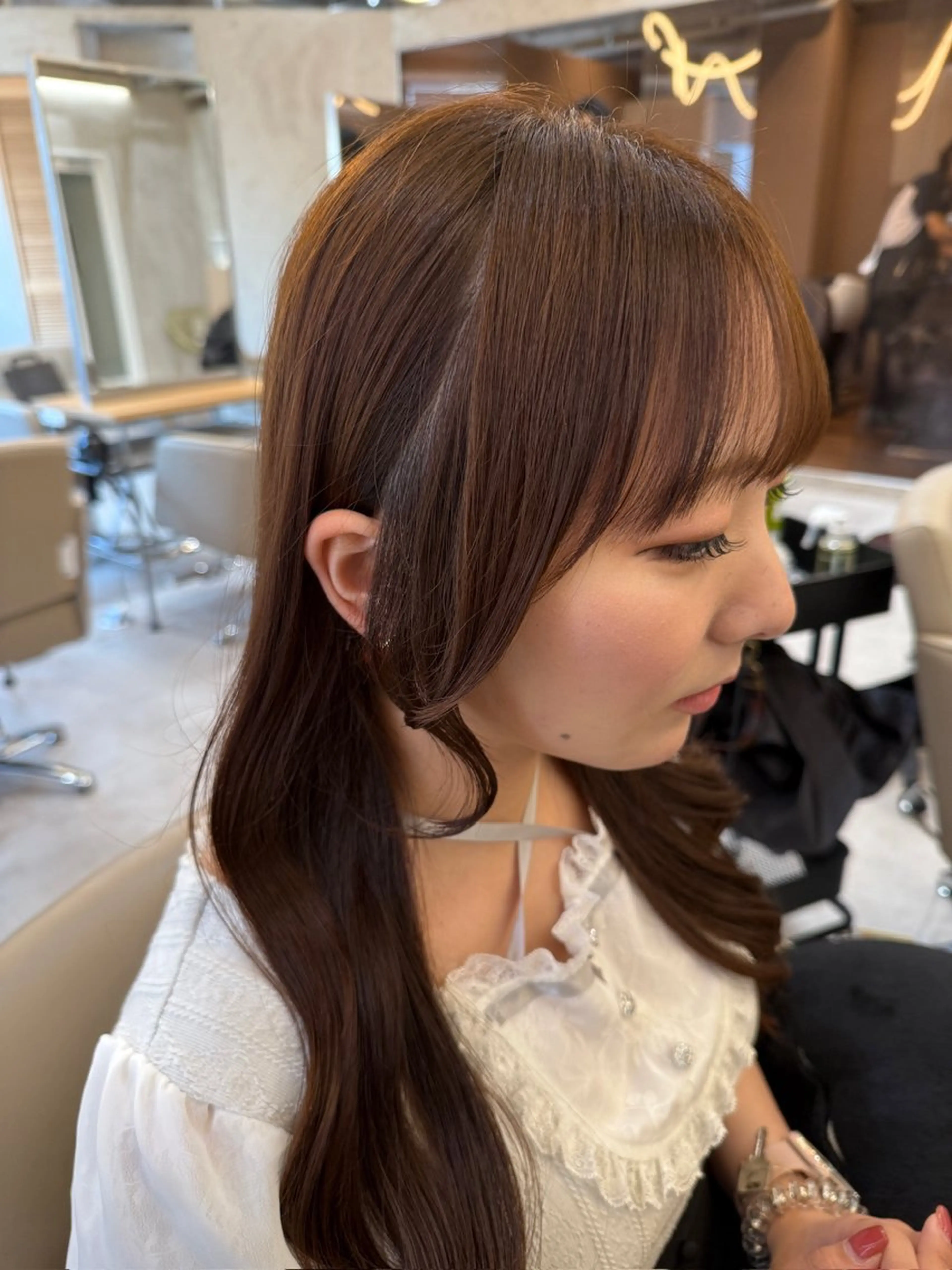 セミロング カット ヘアカラー トリートメント ✨赤味消しカラー✨ 韓国ヘア/古川恭平のヘアスタイル