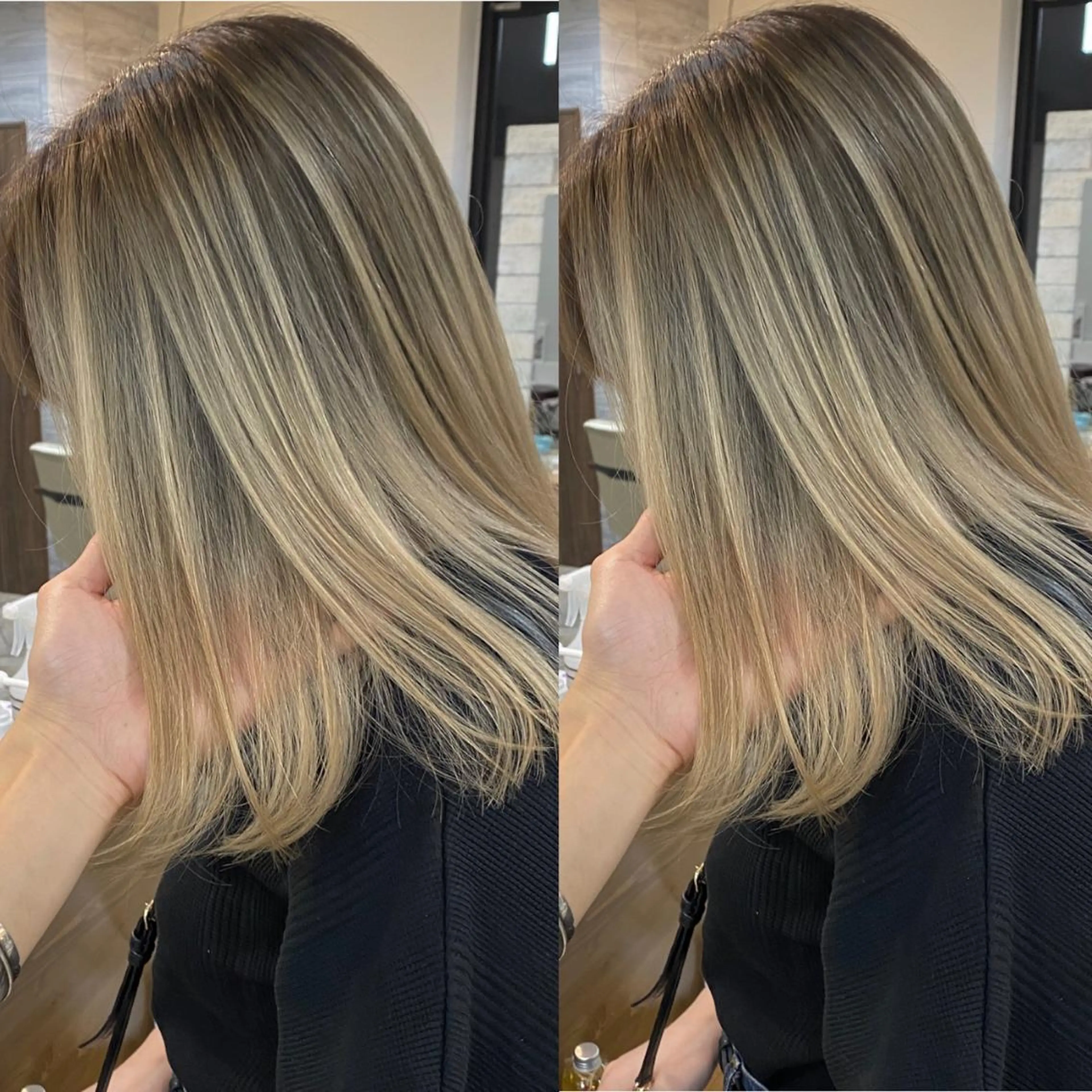 セミロング カラー パーマ ヘアアレンジ メンズ キッズ ネイル マツエク・マツパ カット ヘアカラー ハイライト、レイヤー カット/西梅田/中西のヘアスタイル