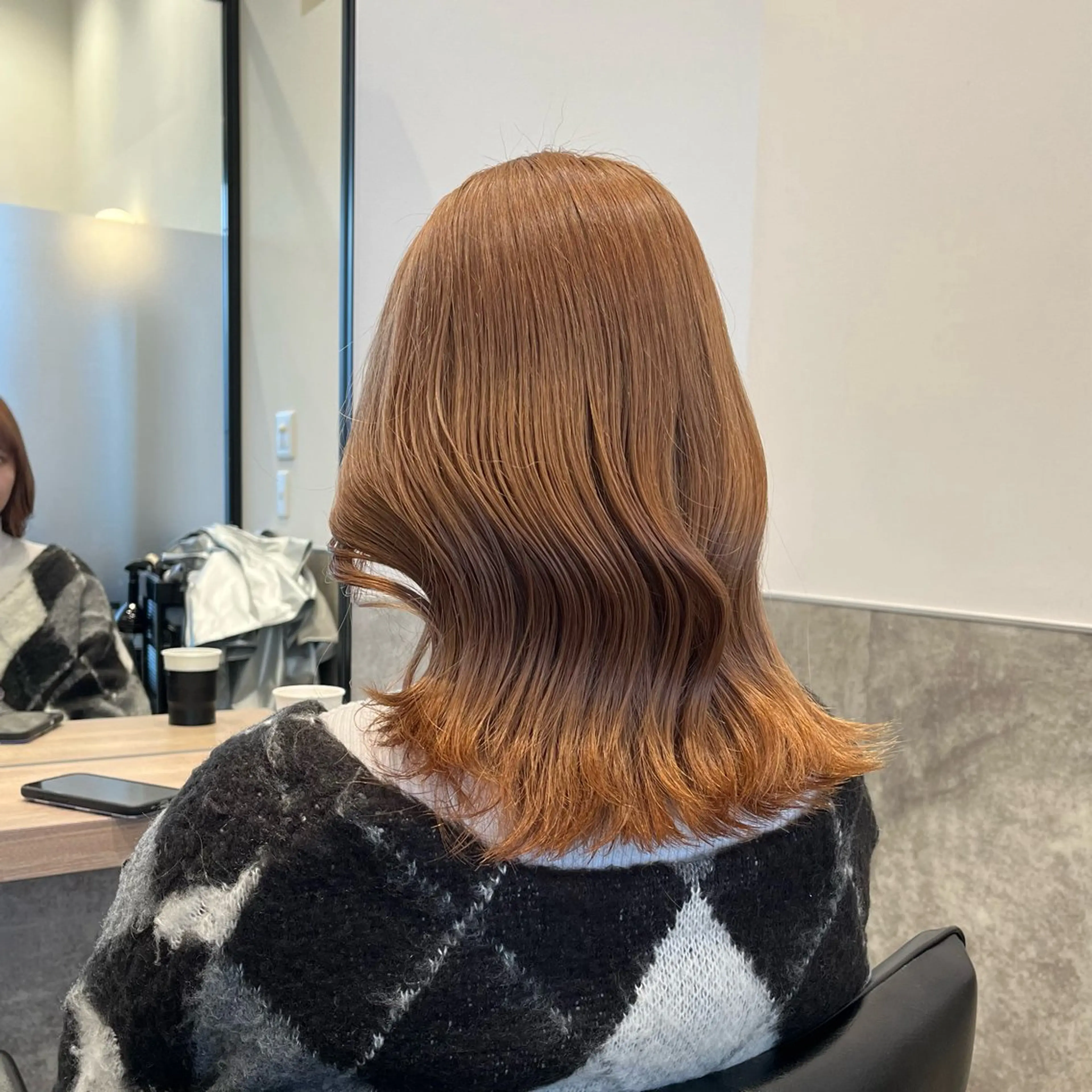 ミディアム カラー ヘアカラー トリートメント GO TODAY SHAiRE SALON 原宿本店所属・レイヤー/ボブカット ハイトーン　河内康太のヘアスタイル