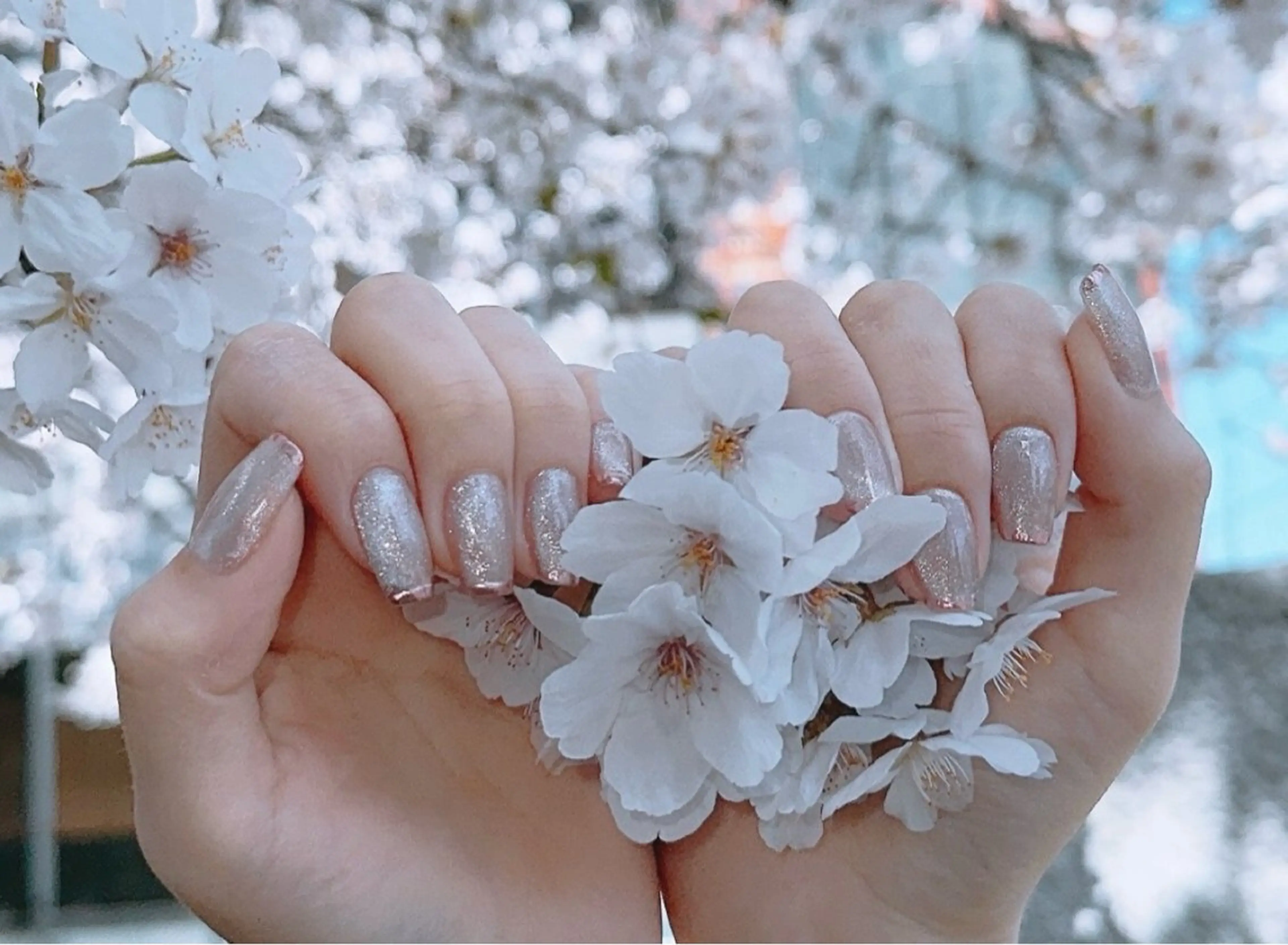 ネイル マグネットネイル ピンク 春ネイル ハンドネイル フットネイル AKARI nail💅のネイルデザイン