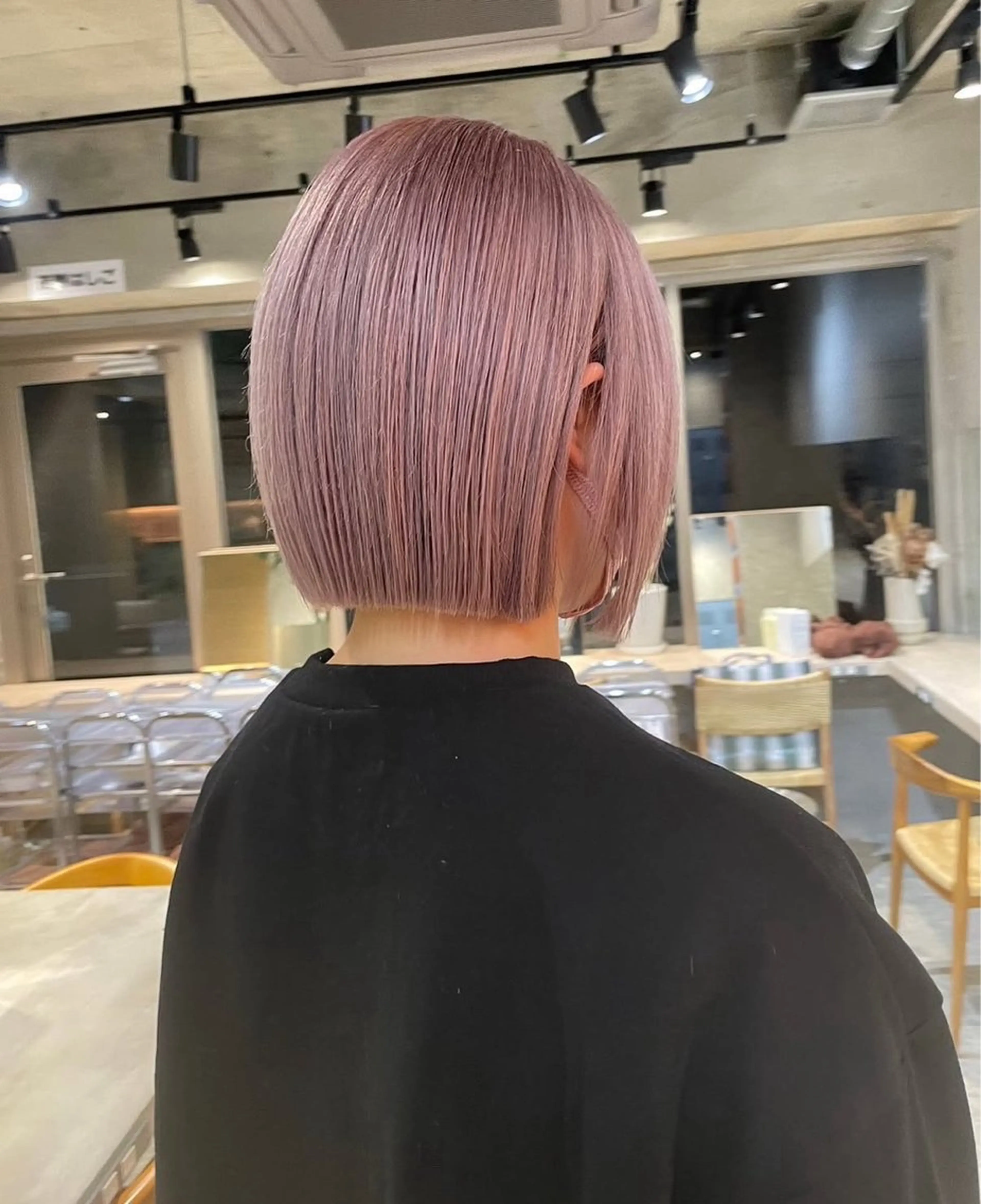 セミロング カラー ヘアアレンジ メンズ キッズ ベージュカラー ピンクカラー ピンクベージュ 栄💗メンズパーマ｜ ハイトーン｜haruのヘアスタイル
