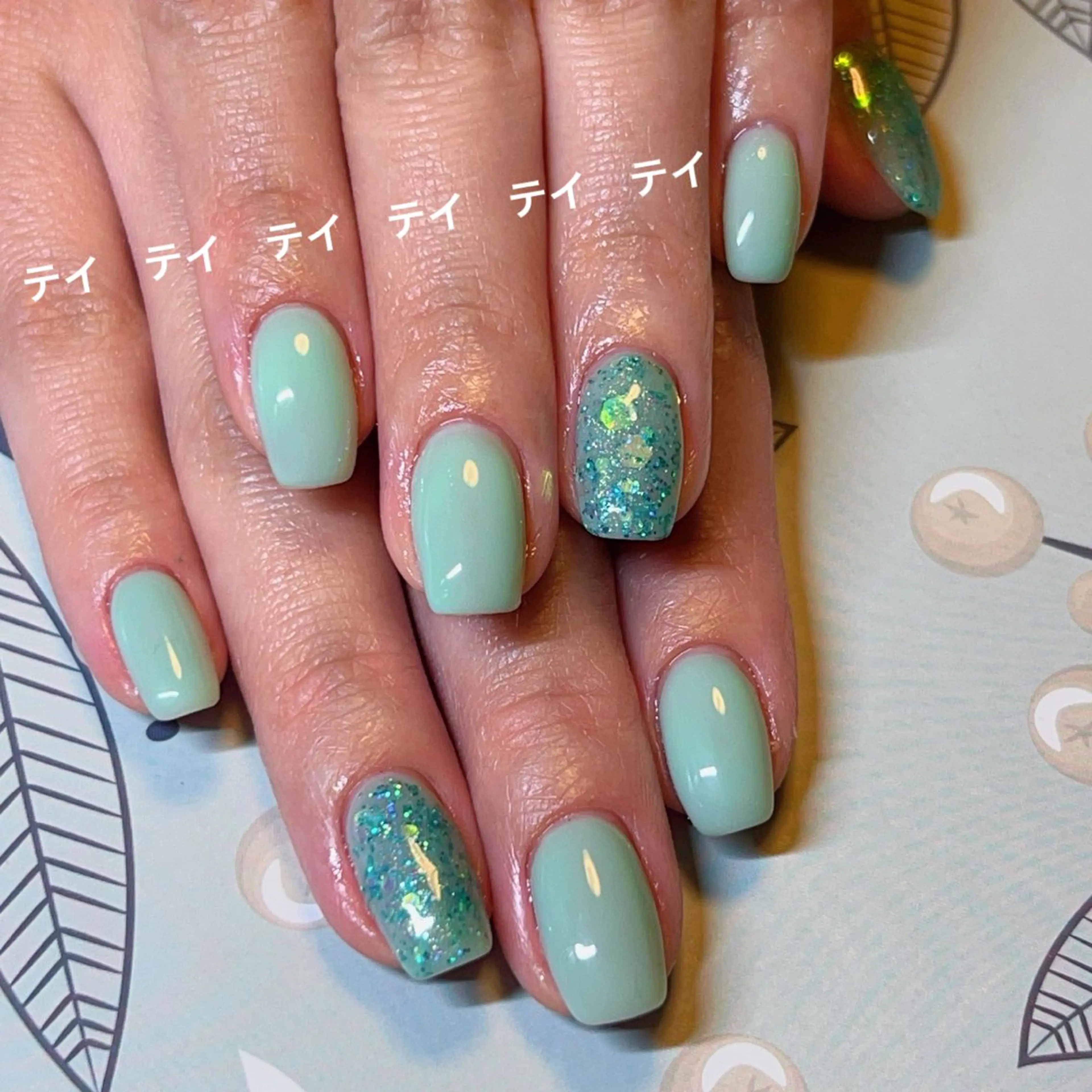 自爪ツーカラー（ラメ）🩵（オフあり）の写真
