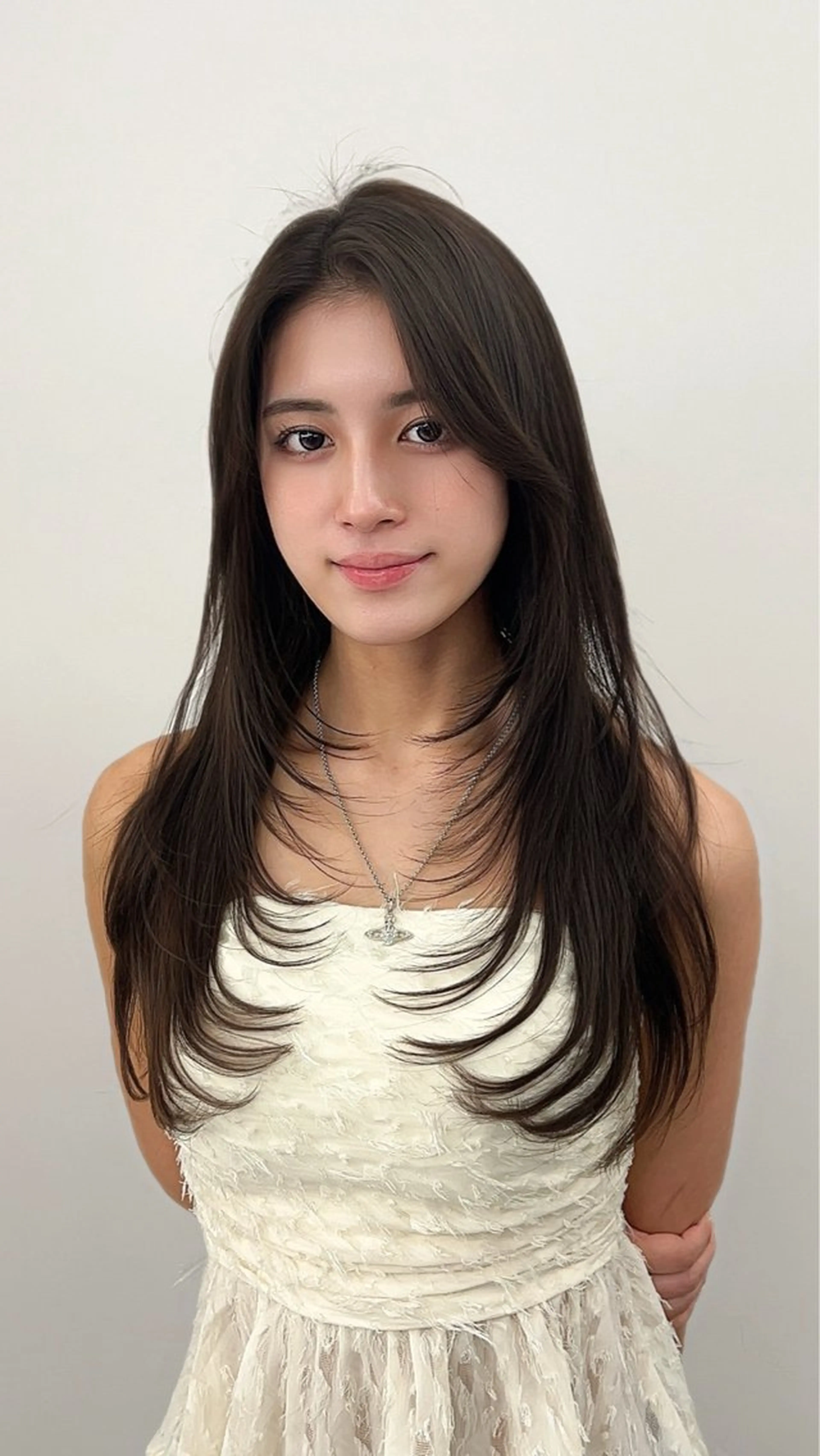 ロング レイヤーカット ヘアカラー トリートメント 加藤 優里のヘアスタイル