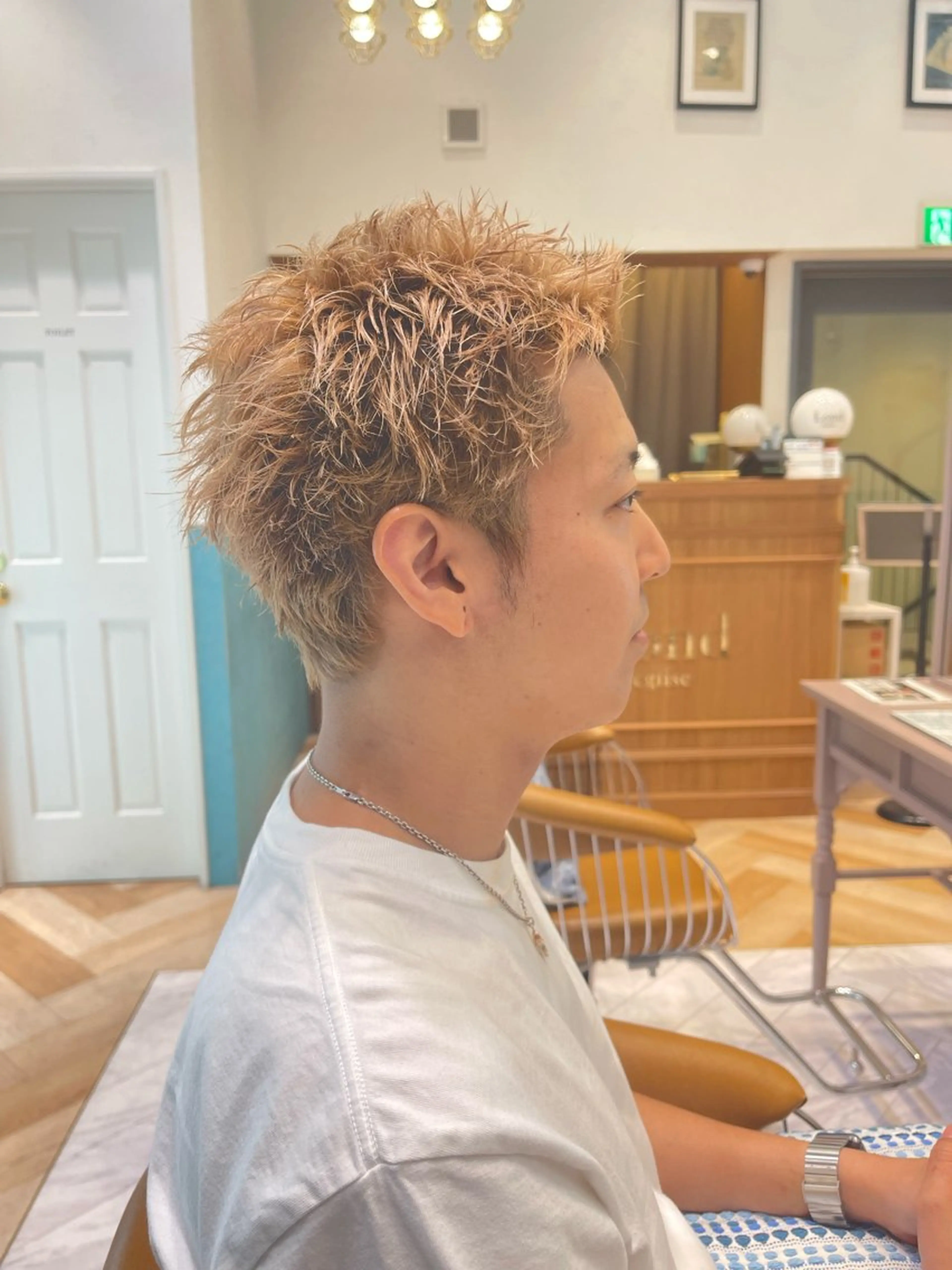 ショート メンズ メンズハイトーン スパイキーショート ショートヘア カット 💫ショート/ボブ メンズ/永谷俊樹のヘアスタイル