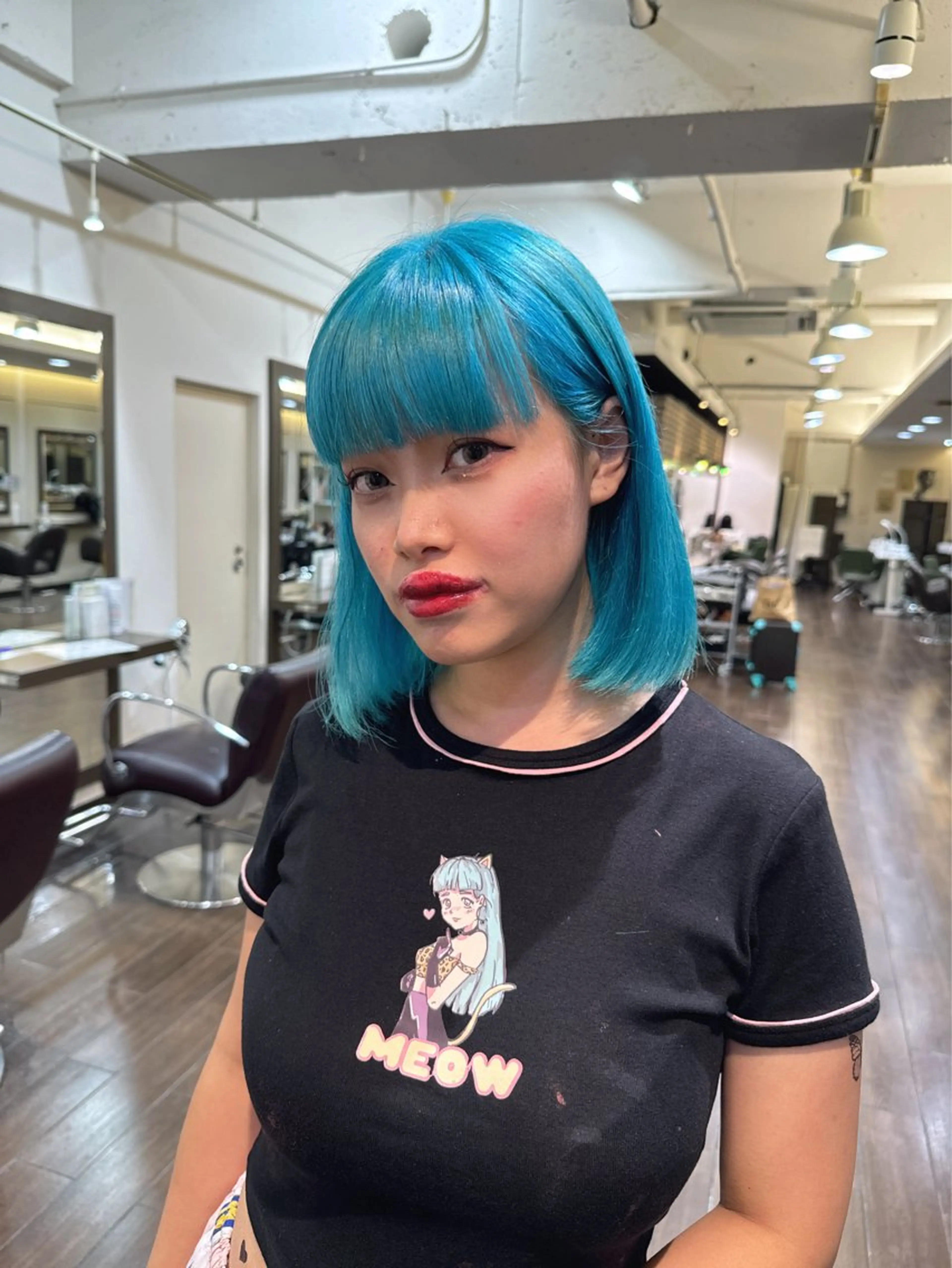 ミディアム ボブ 髪質改善 韓国風ヘア レイヤーカット トリートメント ヘアカラー トリートメント designcolo r/似合わせNOKAのヘアスタイル