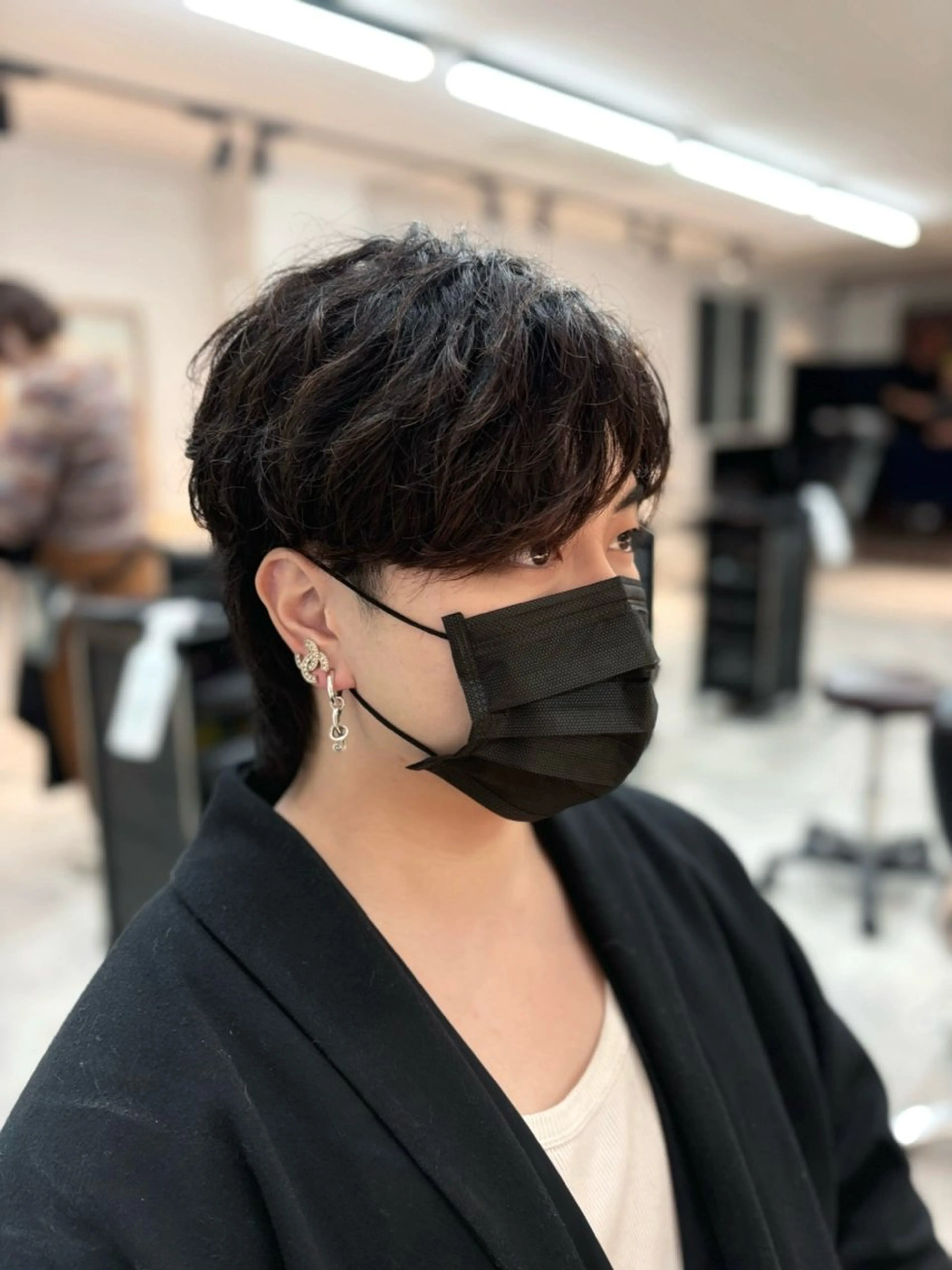 ショート カット パーマ メンズカラー/ウルフ マッシュ/千葉/大堰のヘアスタイル