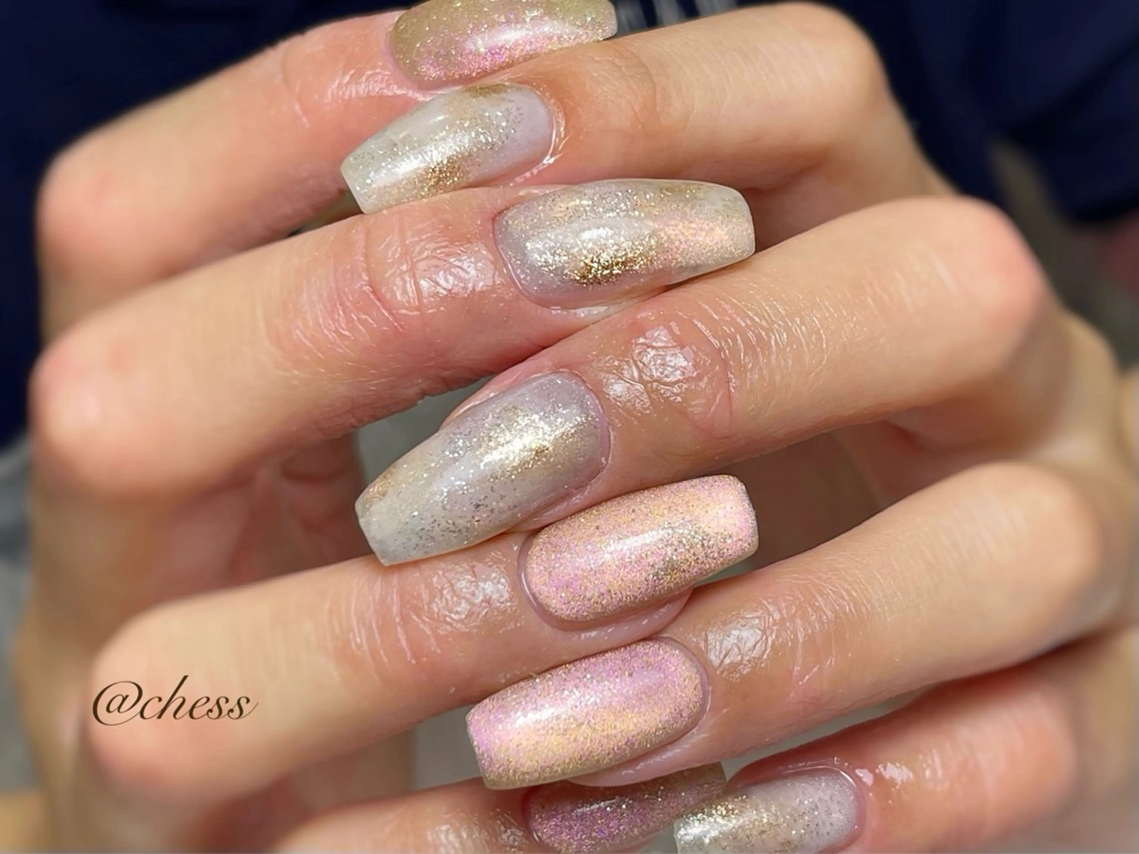 ネイル マグネットネイル ニュアンスネイル nail salon【chess】所属・こでら みずきのネイルデザイン