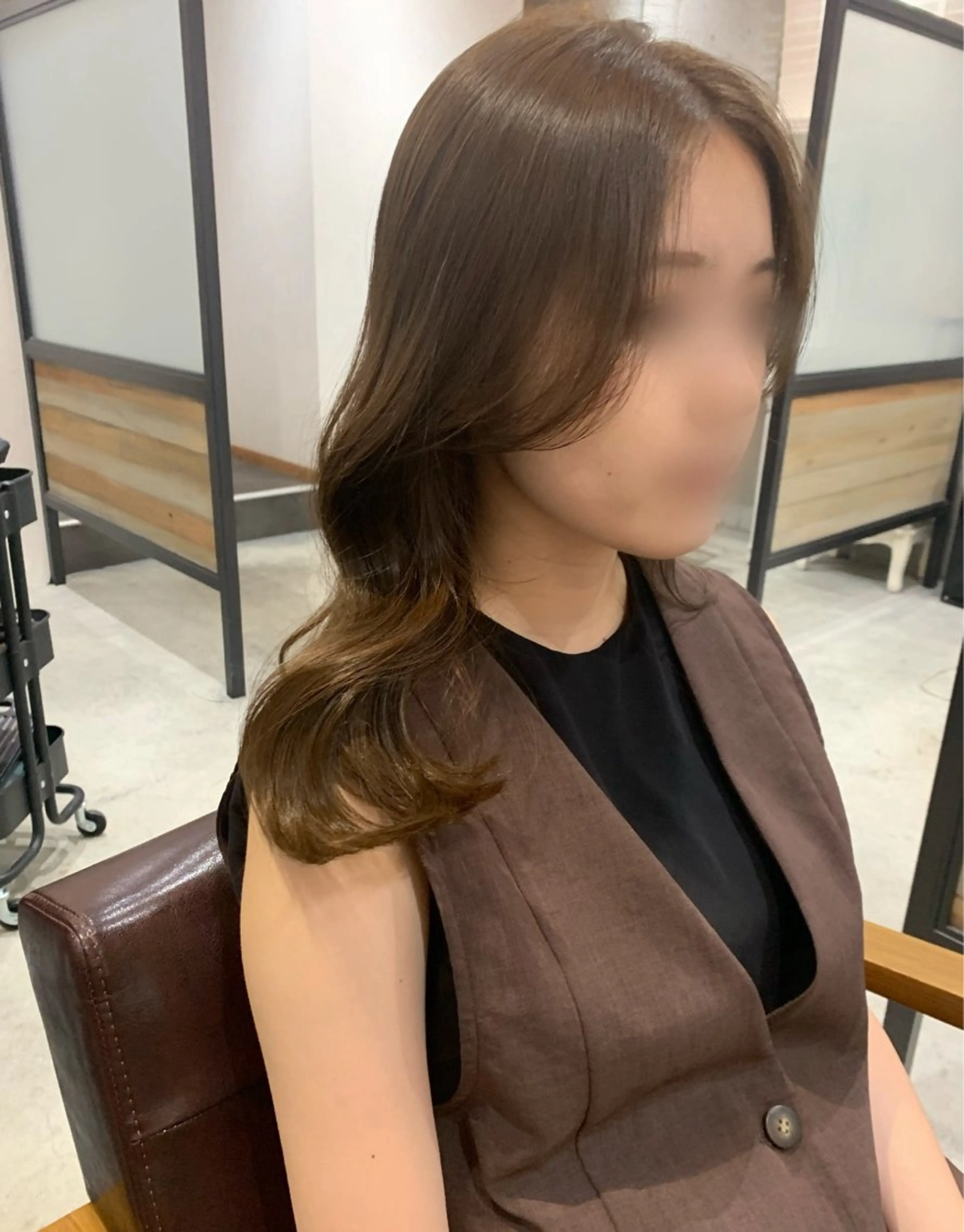 セミロング カラー ヘアアレンジ カット ヘアカラー トリートメント kei/透明感カラー /ベージュ/髪質改善のヘアスタイル