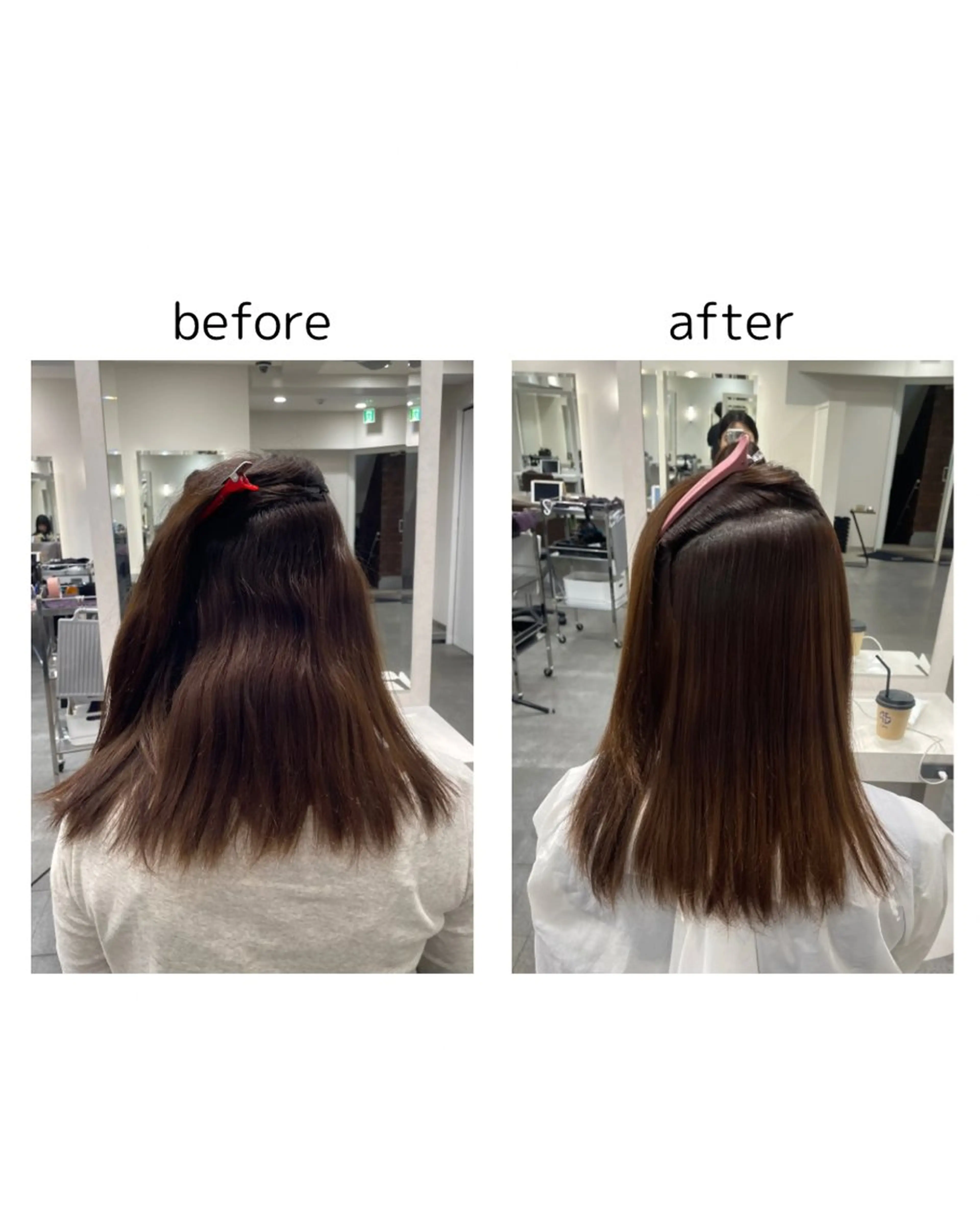 ミディアム 縮毛矯正 トリートメント 🫧透明感カラー 🫧yukiのヘアスタイル