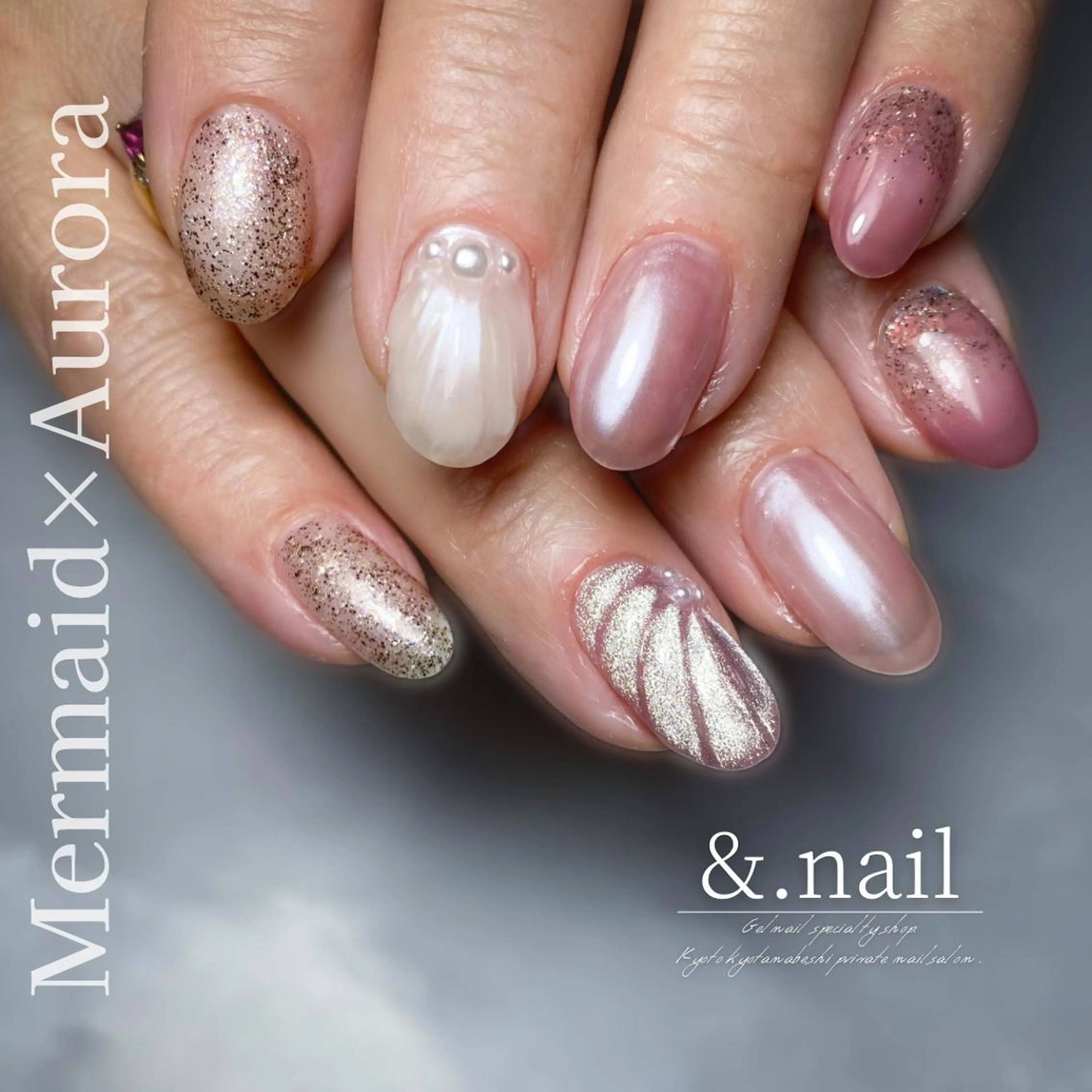ネイル ピンク &.nail/ ニュアンス/持込み可のネイルデザイン