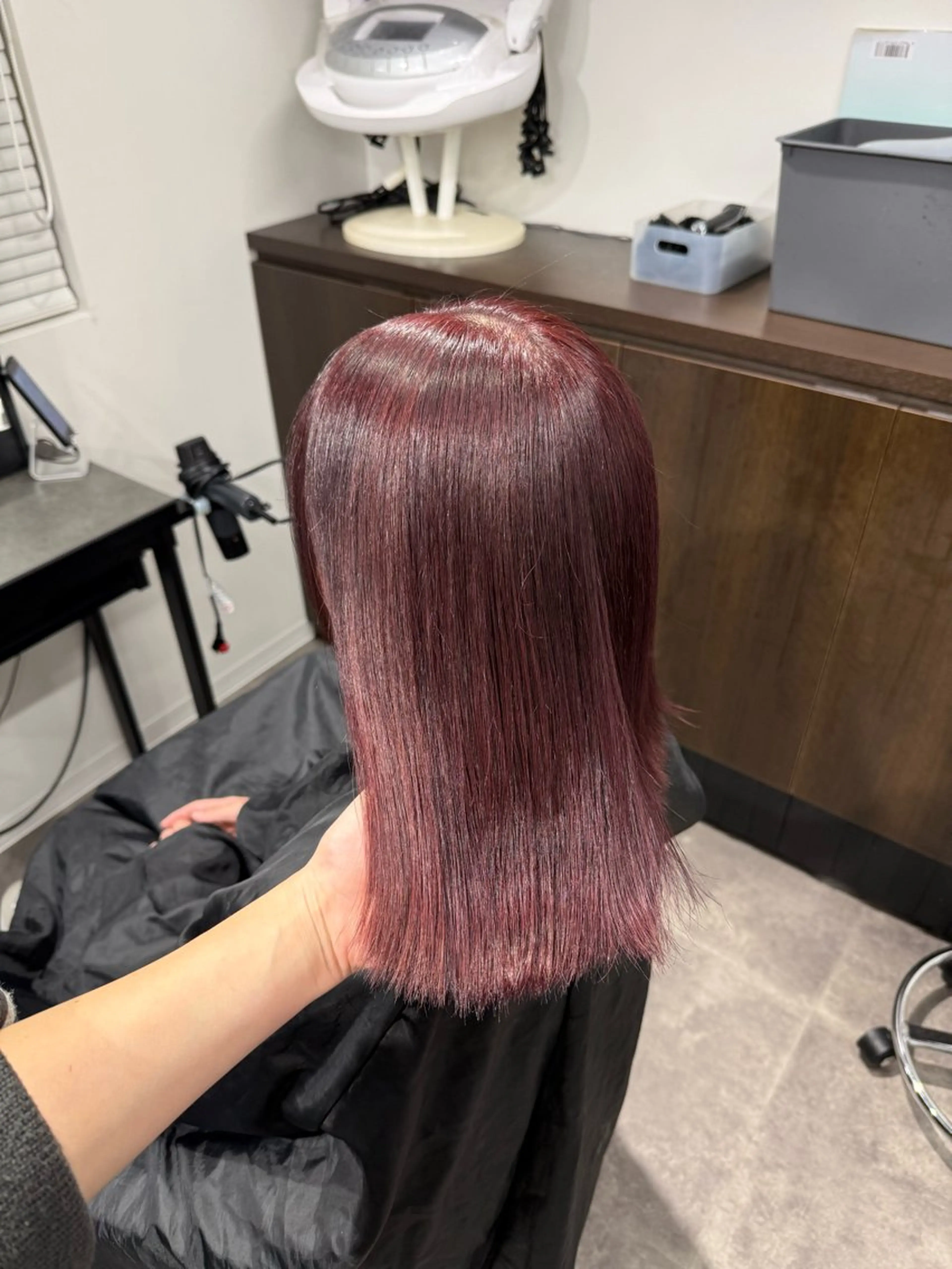 ミディアム カラー ヘアアレンジ ヘアカラー トリートメント 💗暖色特化ピンク/ 赤髪💗HARUNAのヘアスタイル