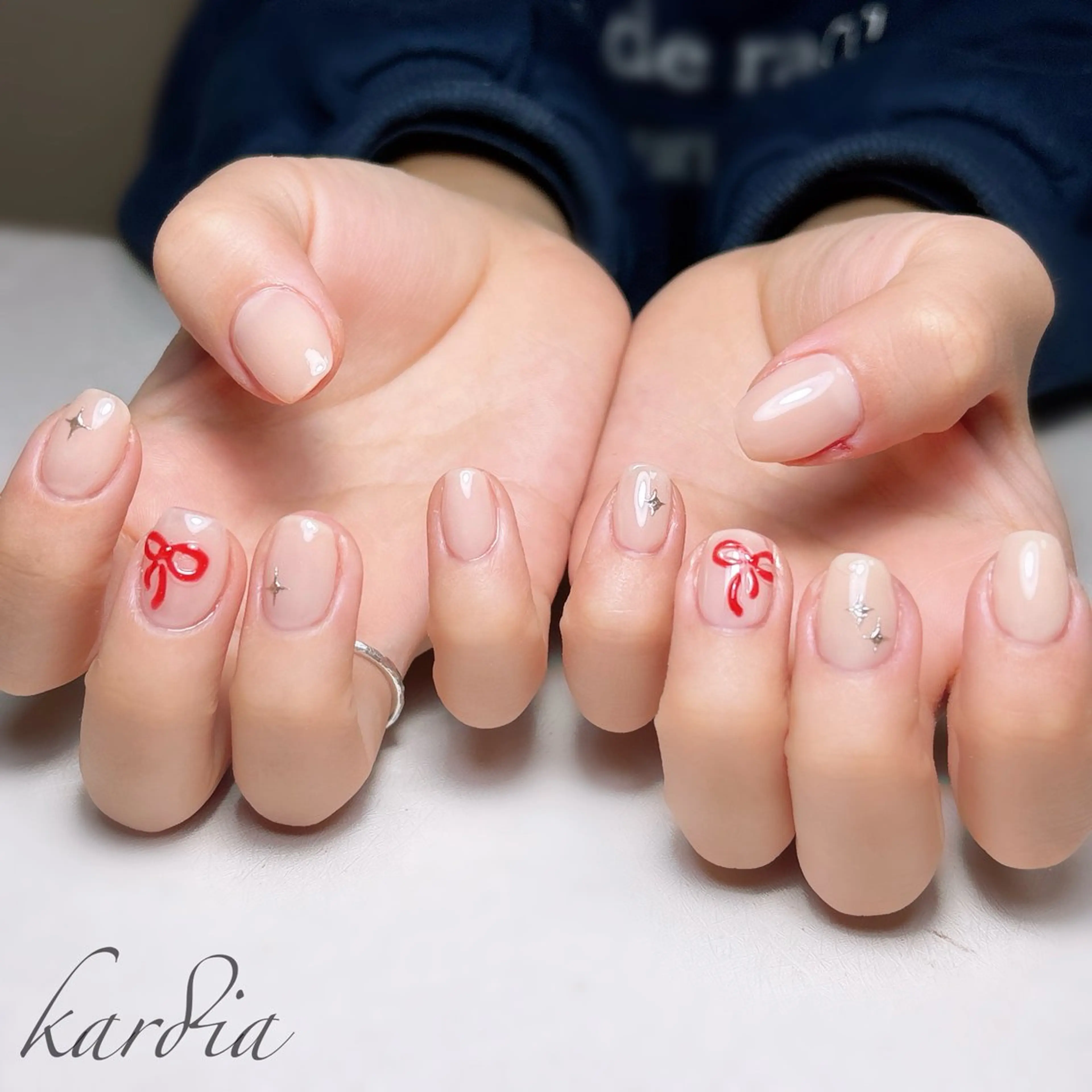 ネイル ハンドネイル καρδιά -ｶﾙﾃﾞｨｱ-のネイルデザイン