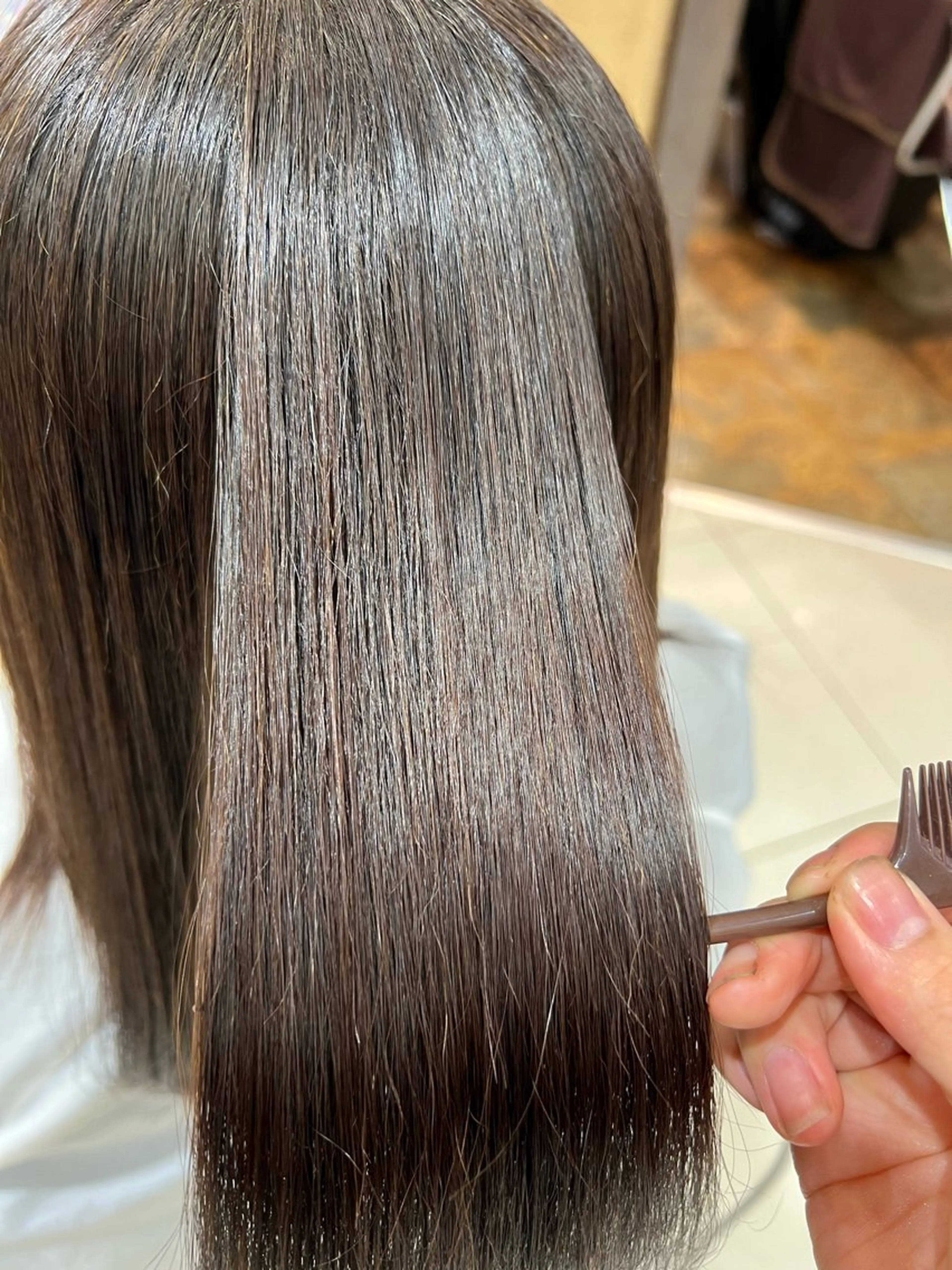 ミディアム パーマ カット 縮毛矯正 トリートメント ✨髪質改善矯正× ブリーチ✨YU-KIのヘアスタイル