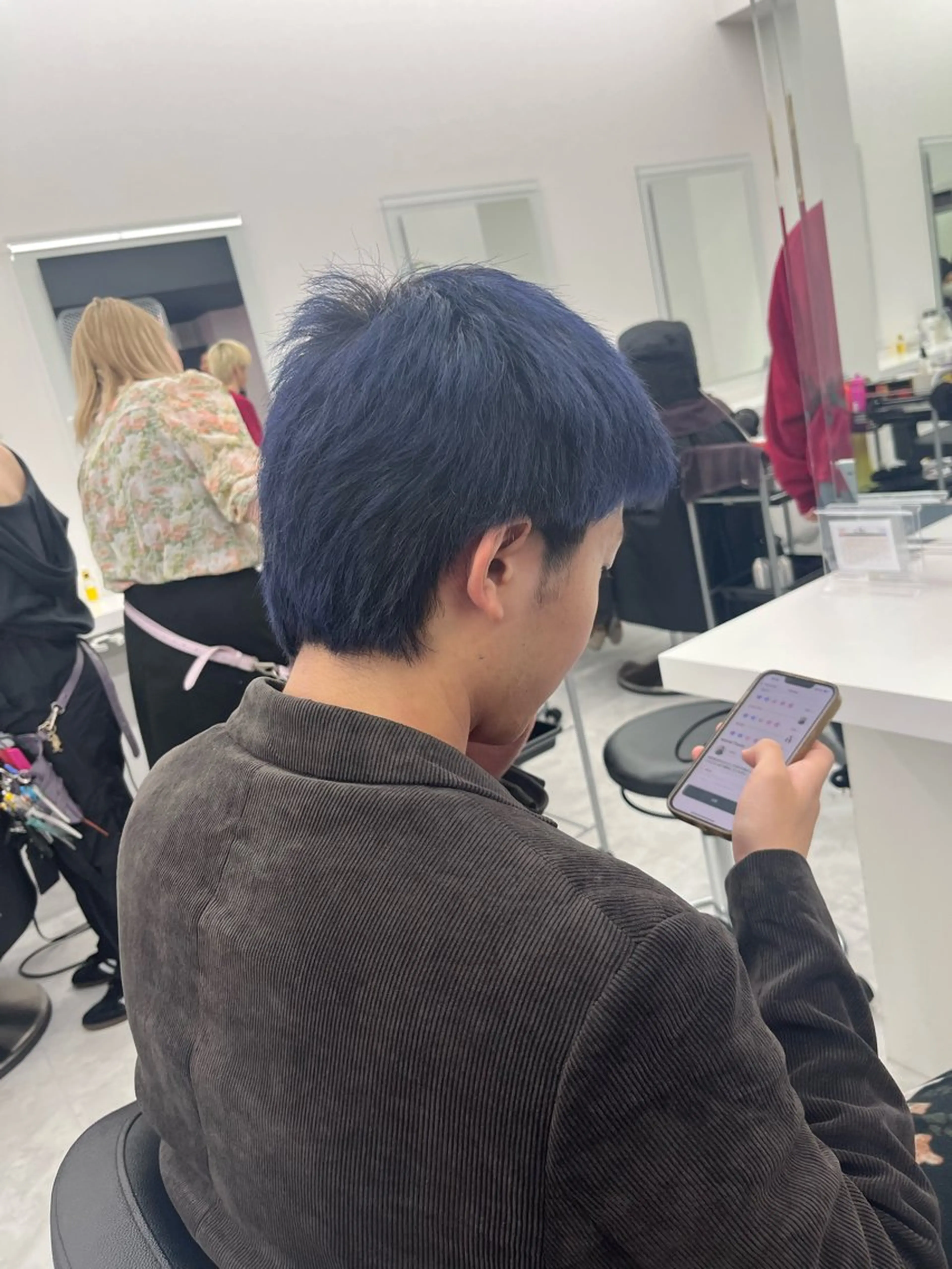 ショート カラー メンズ ブルーカラー ネイビーカラー ヘアカラー 💖トレンド夏 カラー💖FUTAのヘアスタイル