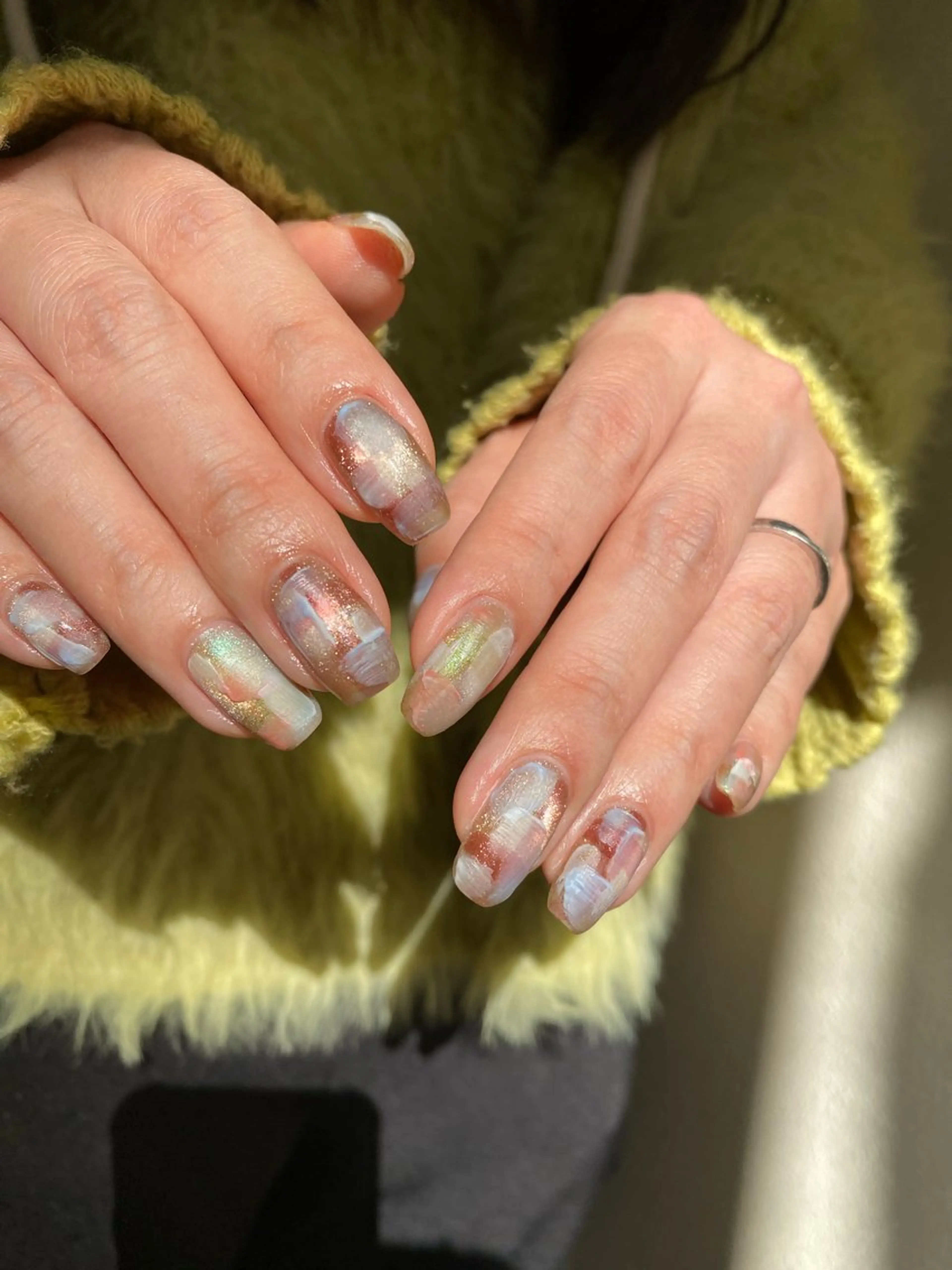 ネイル ジェルネイル マグネットネイル 持ち込み ニュアンスネイル ワンカラーネイル ハンドネイル 草加ニュアンスネイル 🌚hersのネイルデザイン