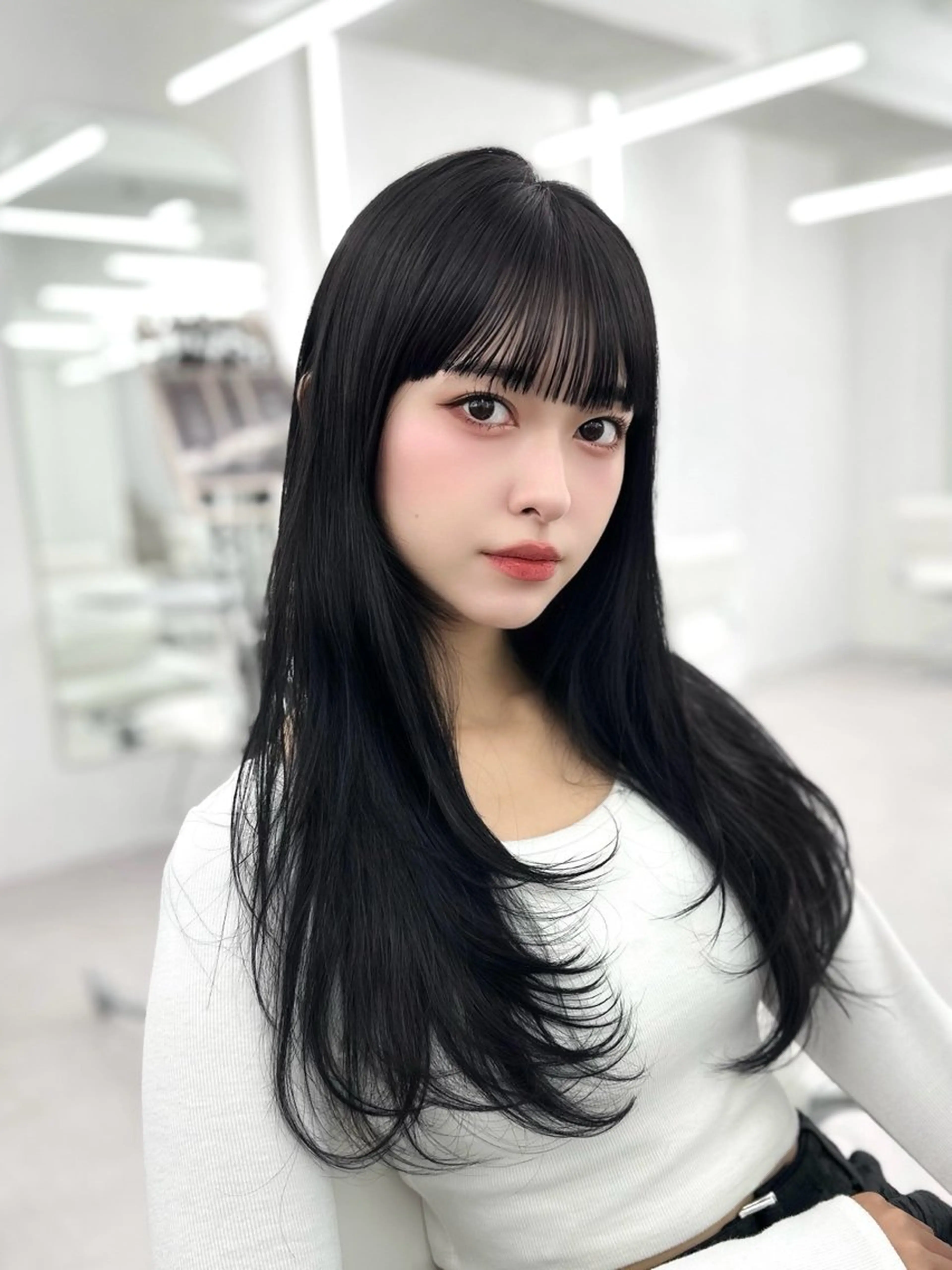 セミロング 韓国風ヘア レイヤーカット カット ヘアカラー トリートメント ヘッドスパ ヘアセット 前髪顔まわりカット 🌈中村海聖のヘアスタイル