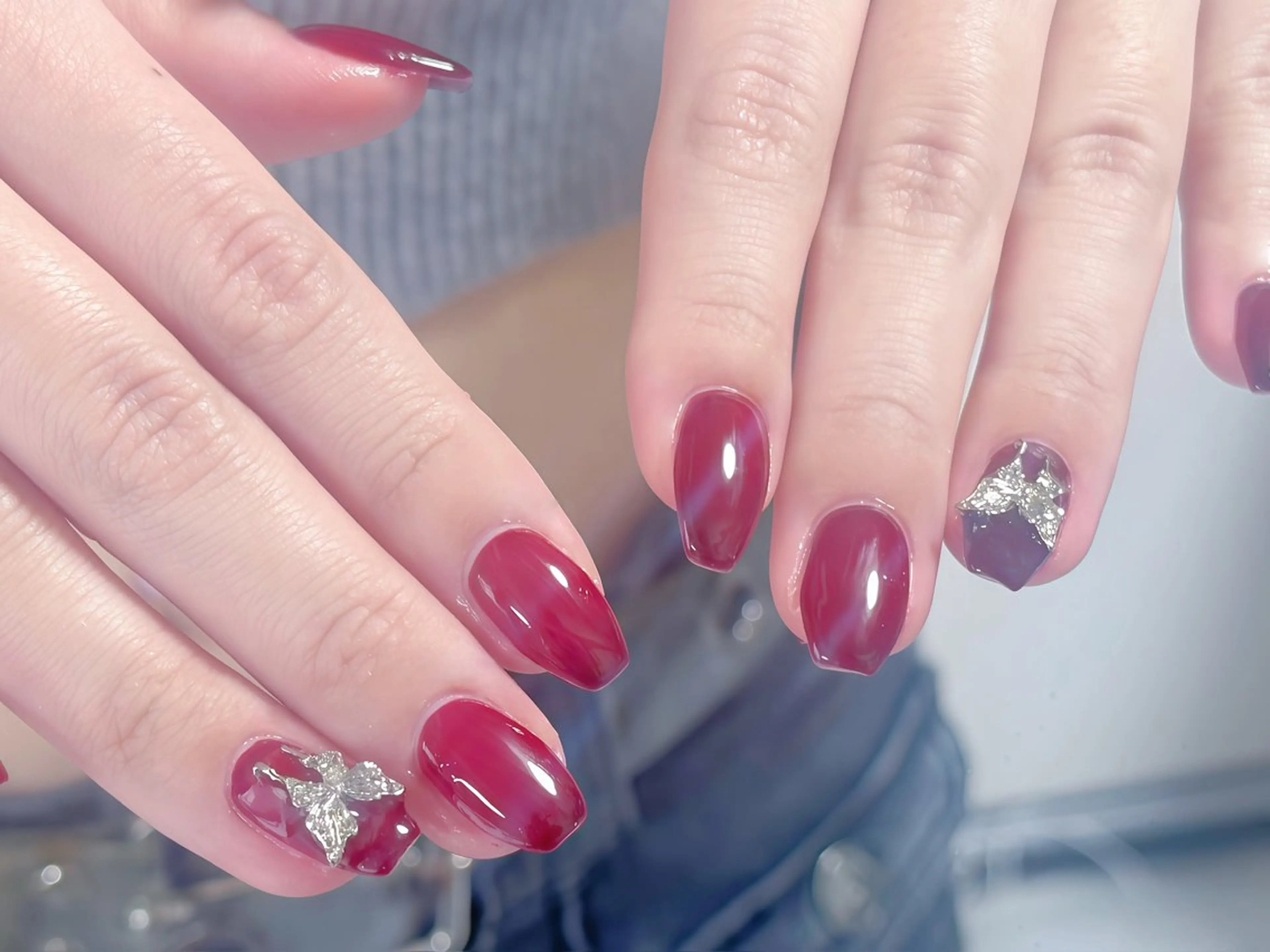 ネイル 長さ出し フレンチネイル グラデーション マグネットネイル マグネットフレンチ ハンドネイル ハンドケア ⭐️Dreamy Nail⭐️のネイルデザイン