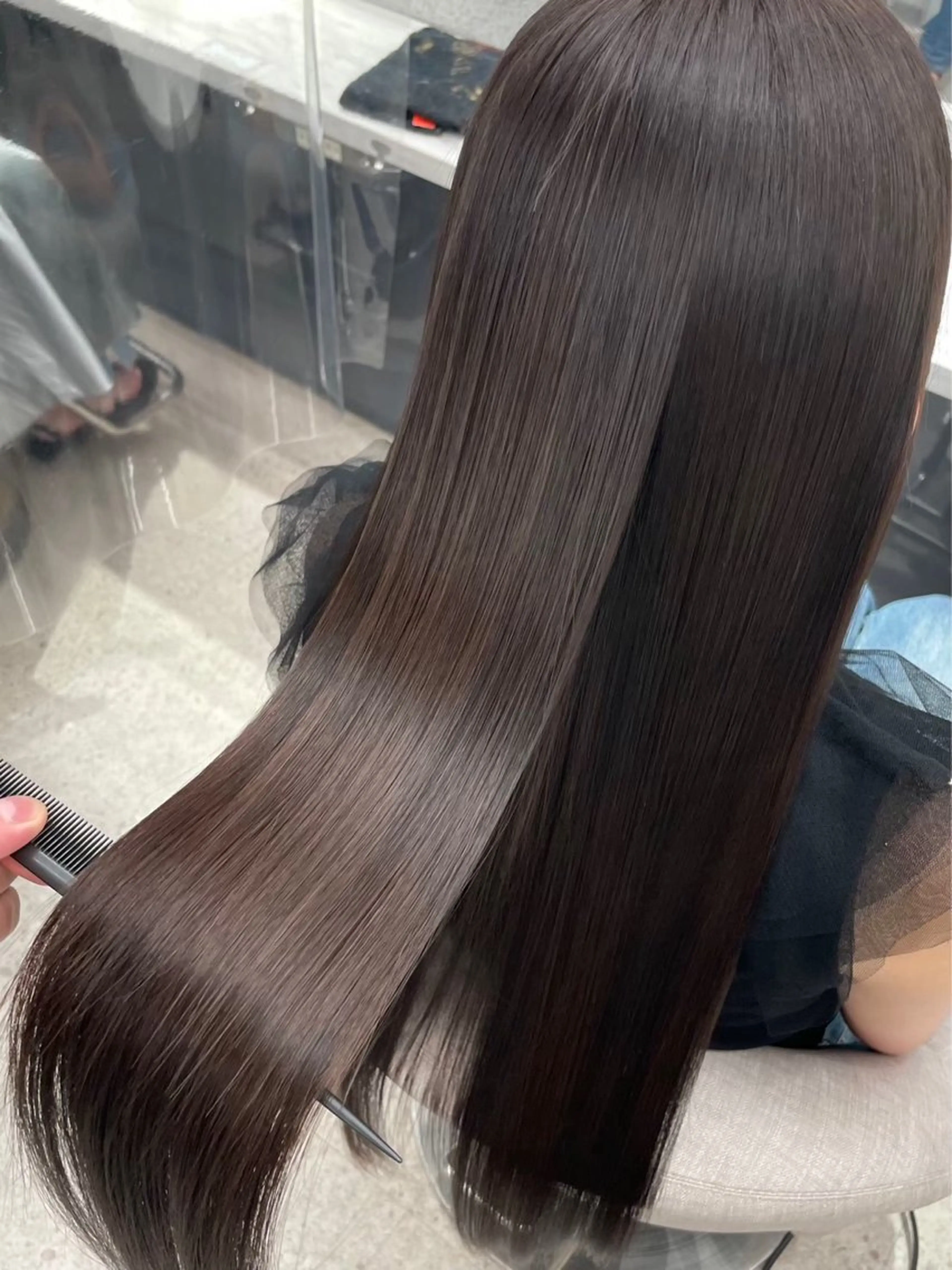 ロング ヘアカラー 縮毛矯正 りっきー🦋矯正 烏丸/縮毛矯正のヘアスタイル